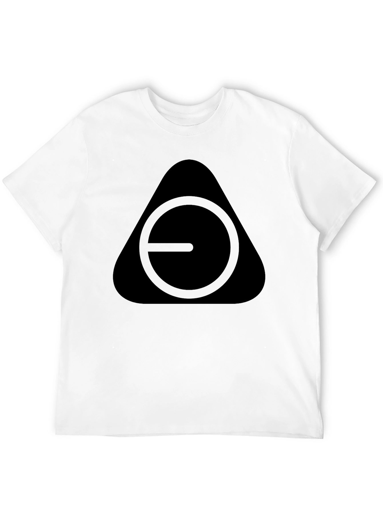Mens Black Graphic Tee - Triangle Circle Design