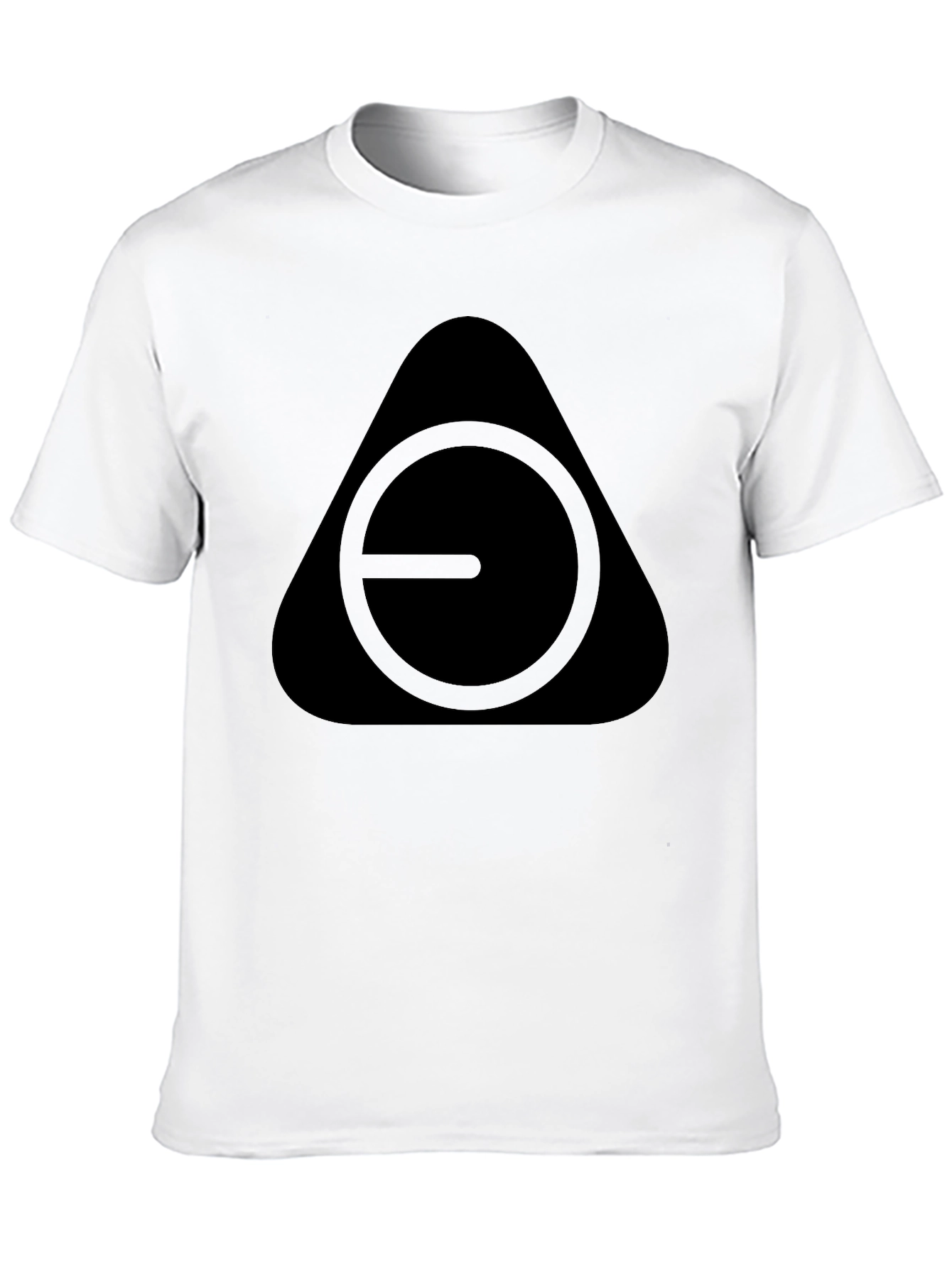 Mens Black Graphic Tee - Triangle Circle Design