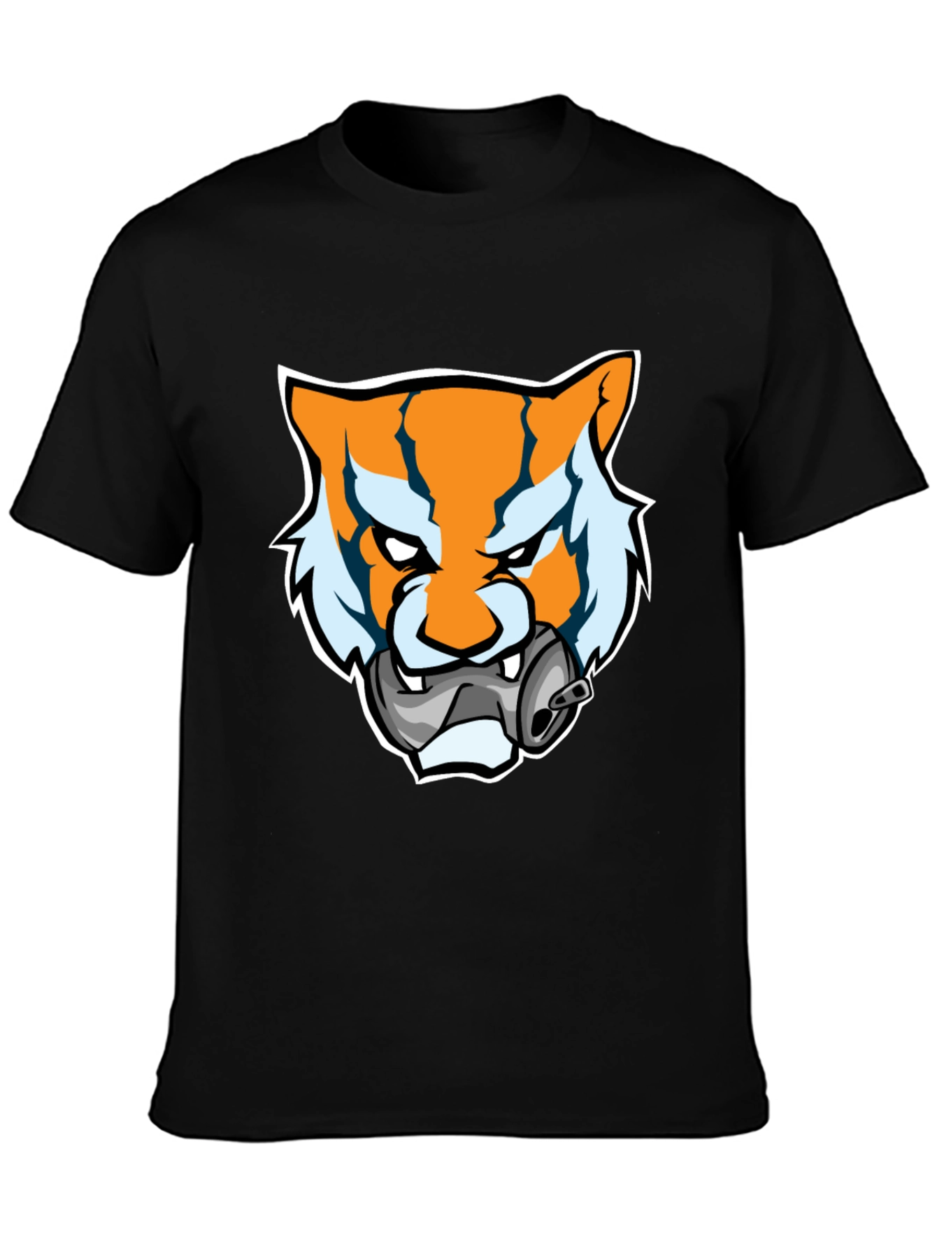 Tiger Mascot Graphic T-Shirt - Bold Black Tee