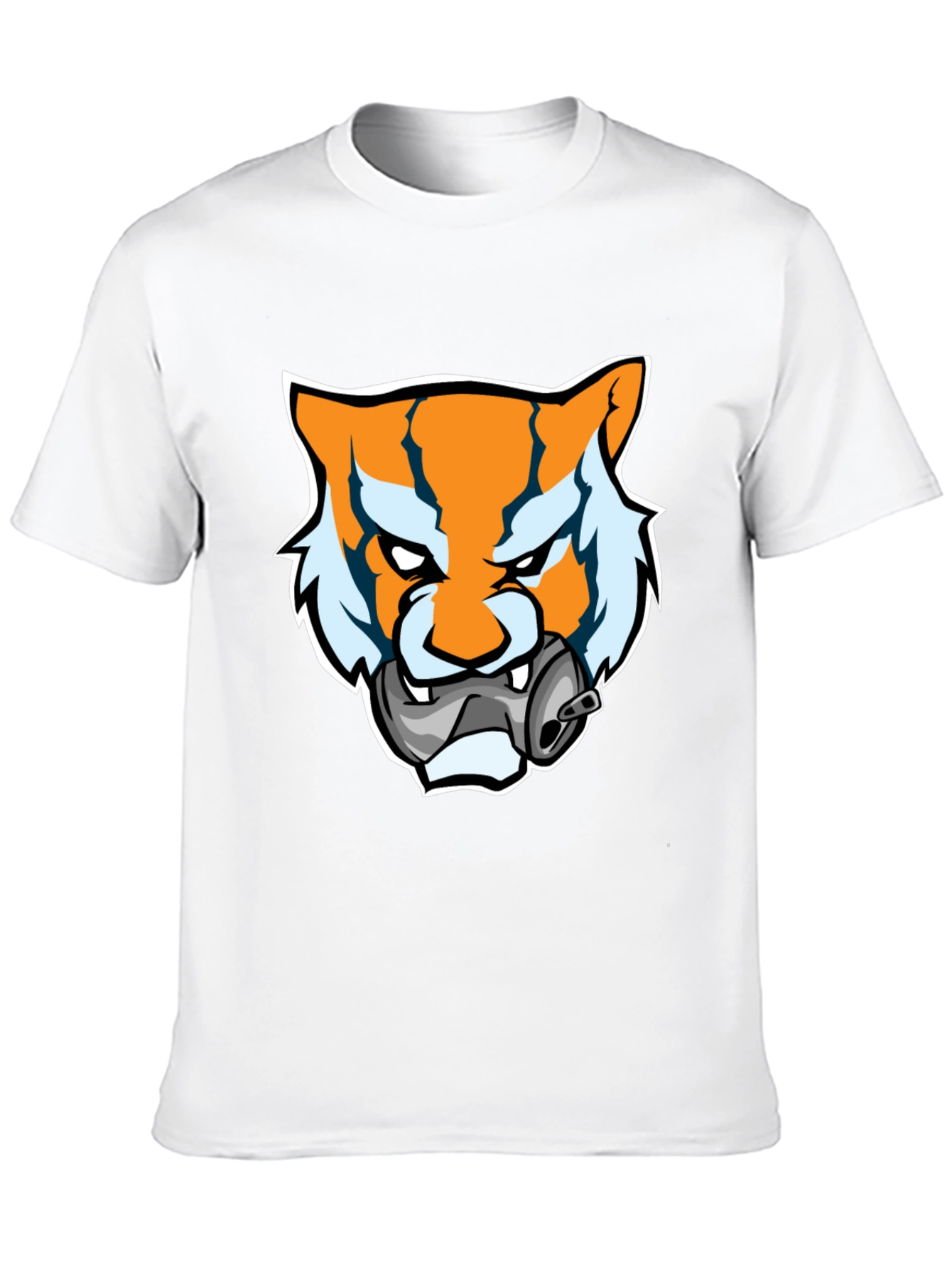 Tiger Mascot Graphic T-Shirt - Bold Black Tee