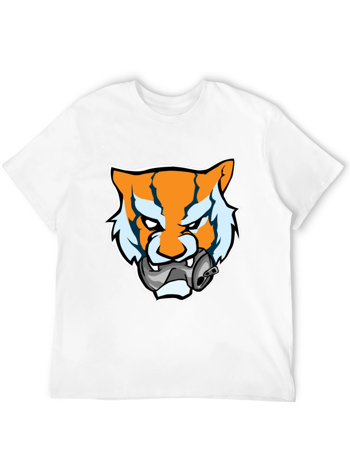 Tiger Mascot Graphic T-Shirt - Bold Black Tee