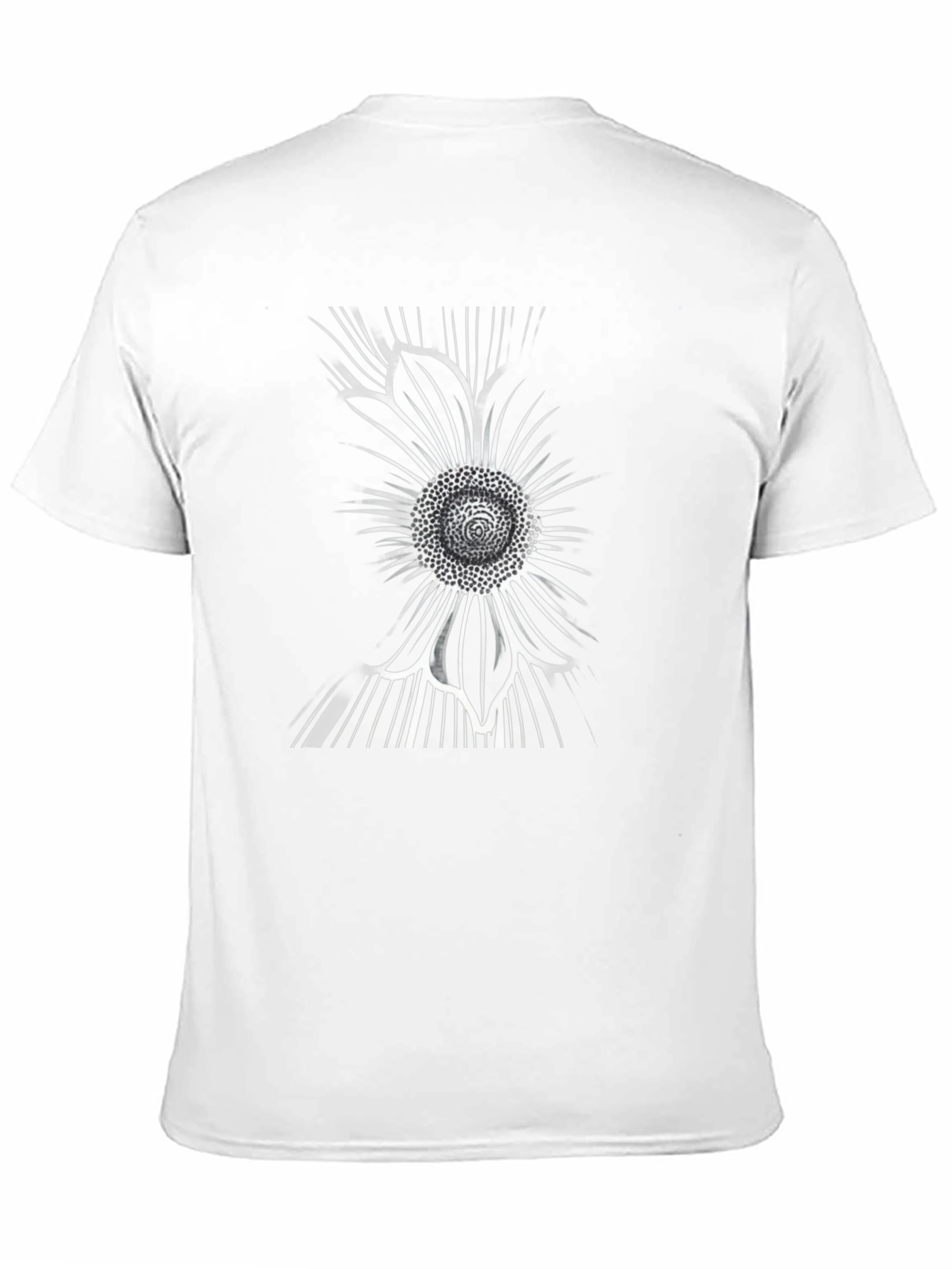 Abstract Sunflower Graphic Black T-Shirt
