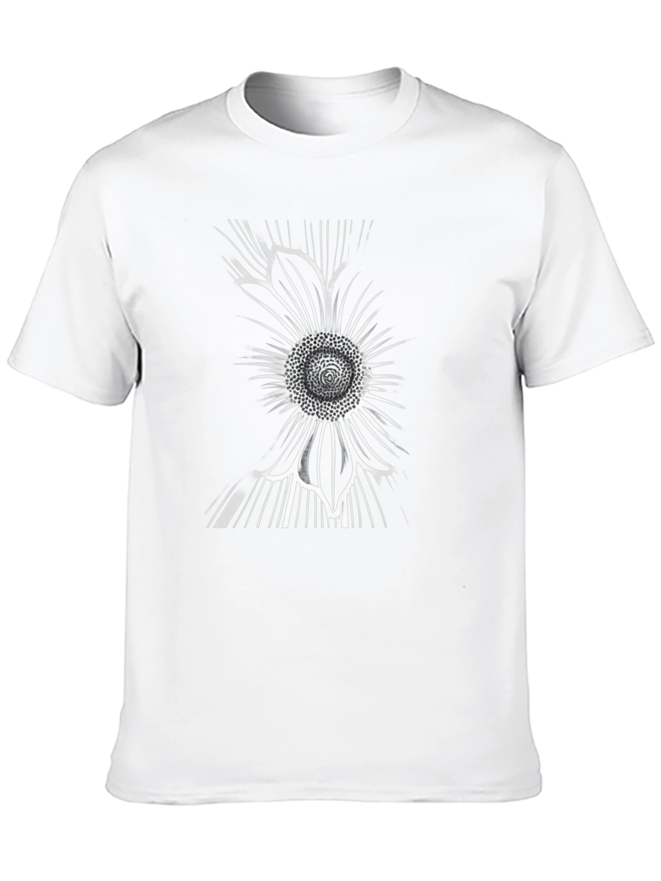 Abstract Sunflower Graphic Black T-Shirt