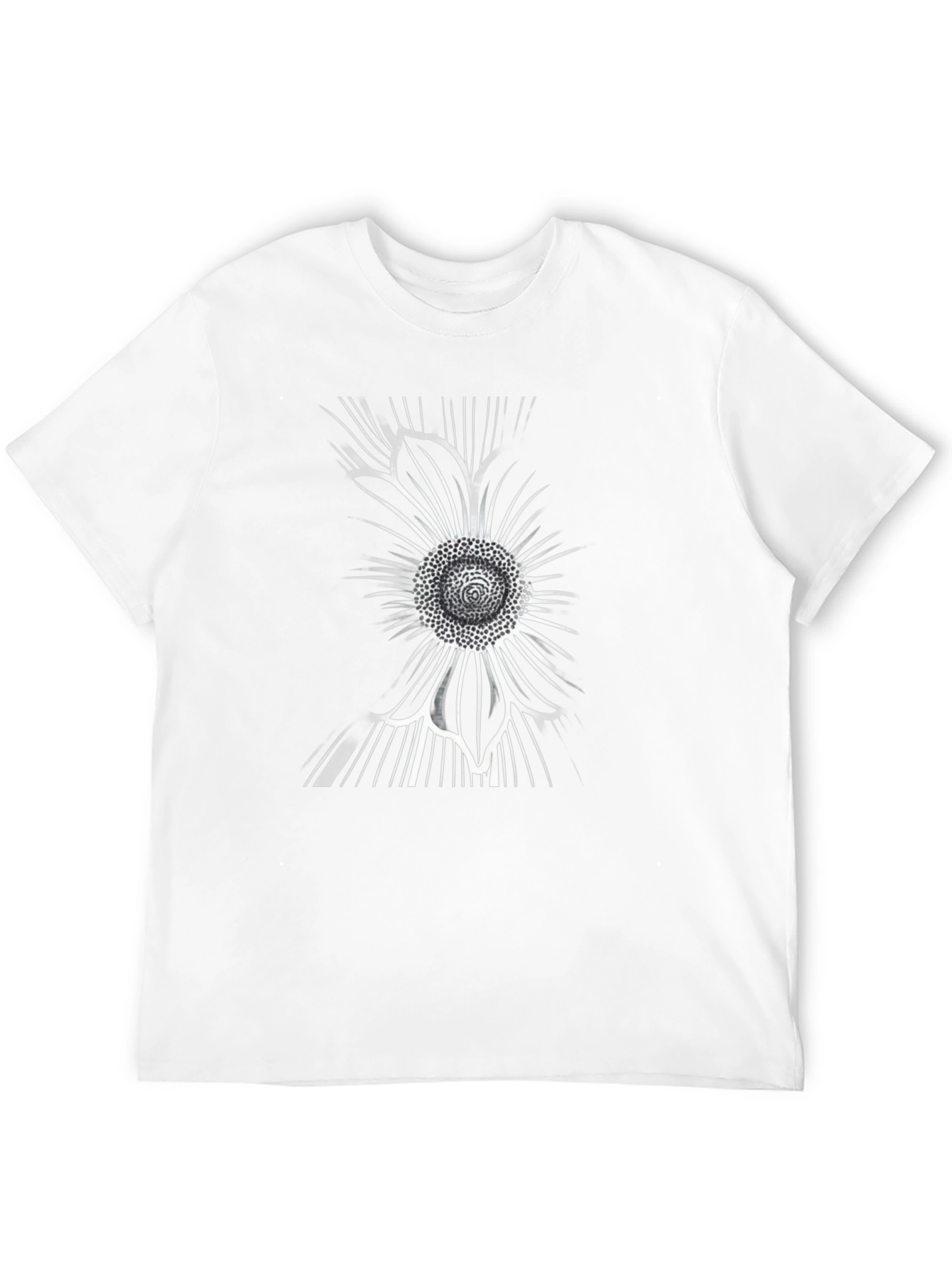 Abstract Sunflower Graphic Black T-Shirt