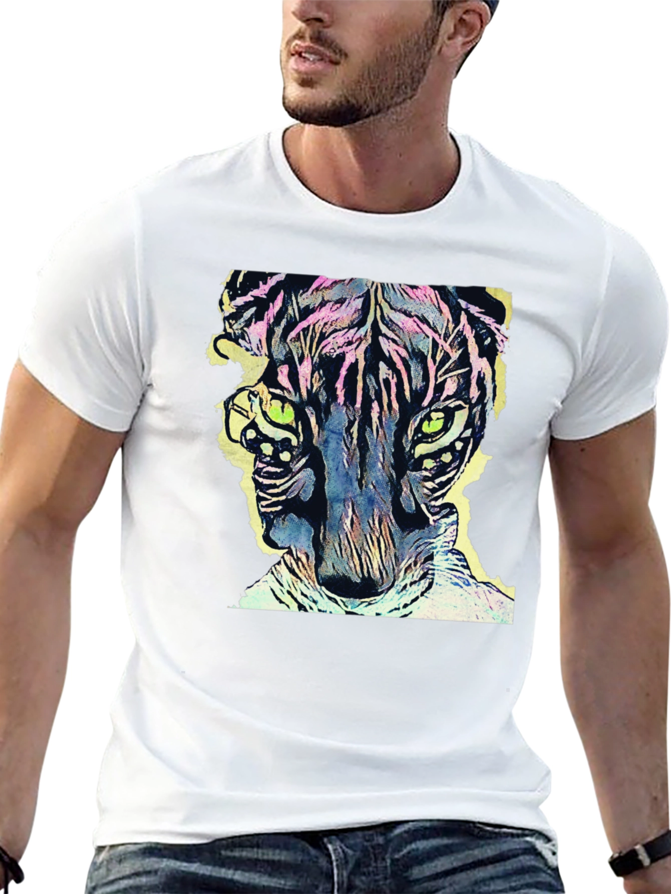 Vibrant Tiger Graphic Tee - Cool Animal Design
