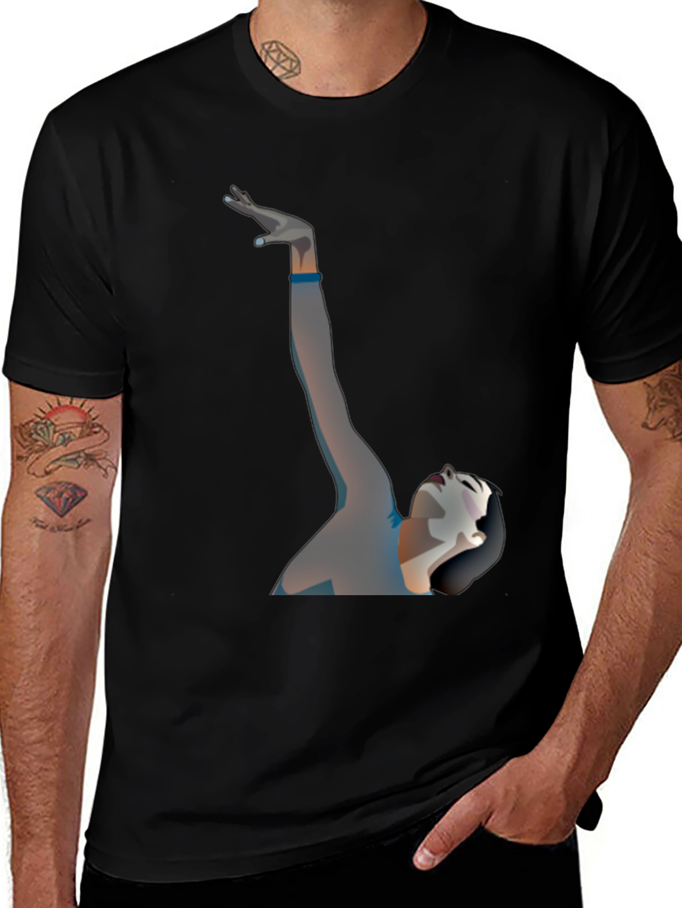 Mans Graphic T-Shirt - Dancer Design Casual Wear