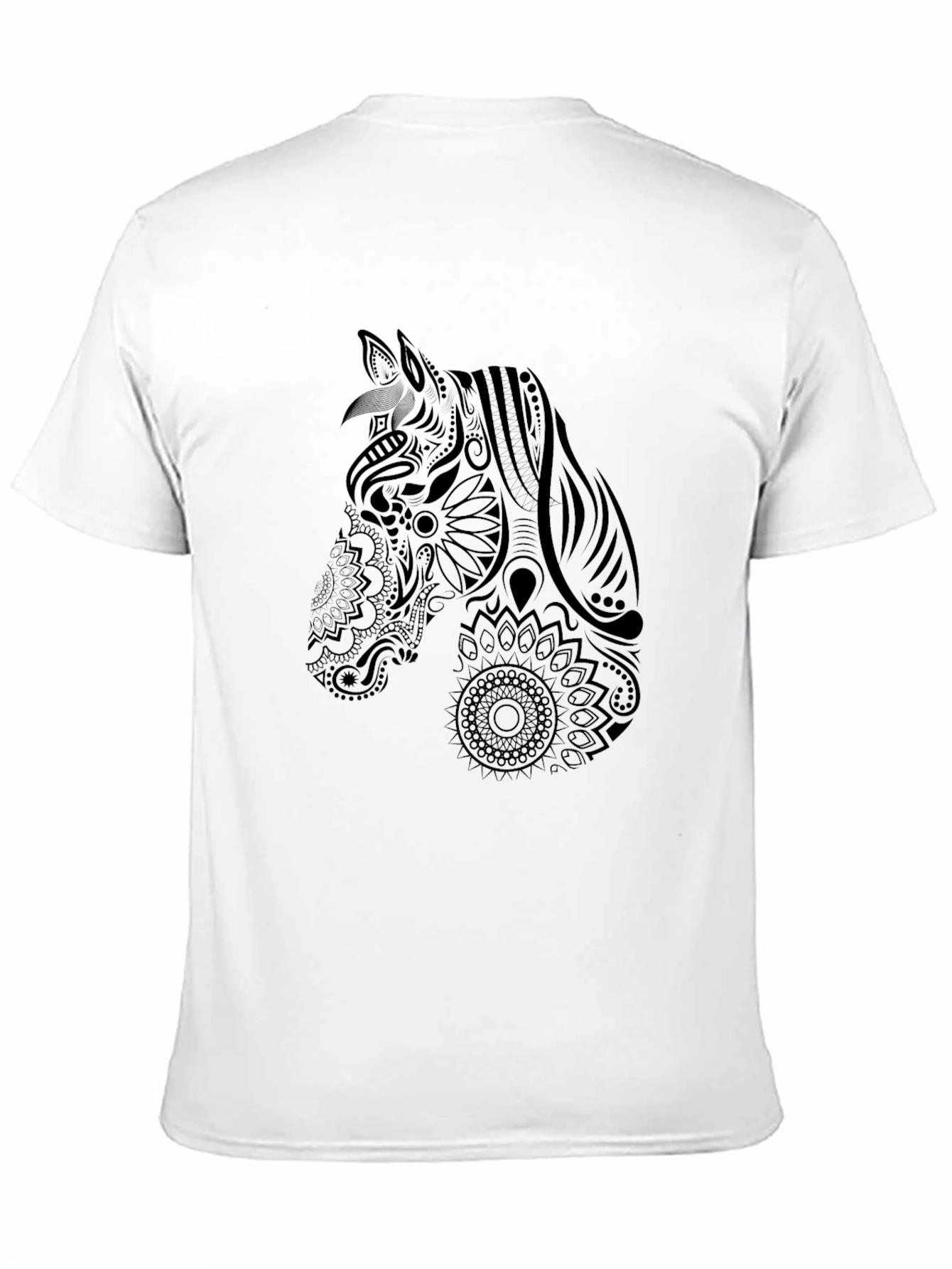 Black Horse Mandala T-Shirt - Stylish Graphic Tee