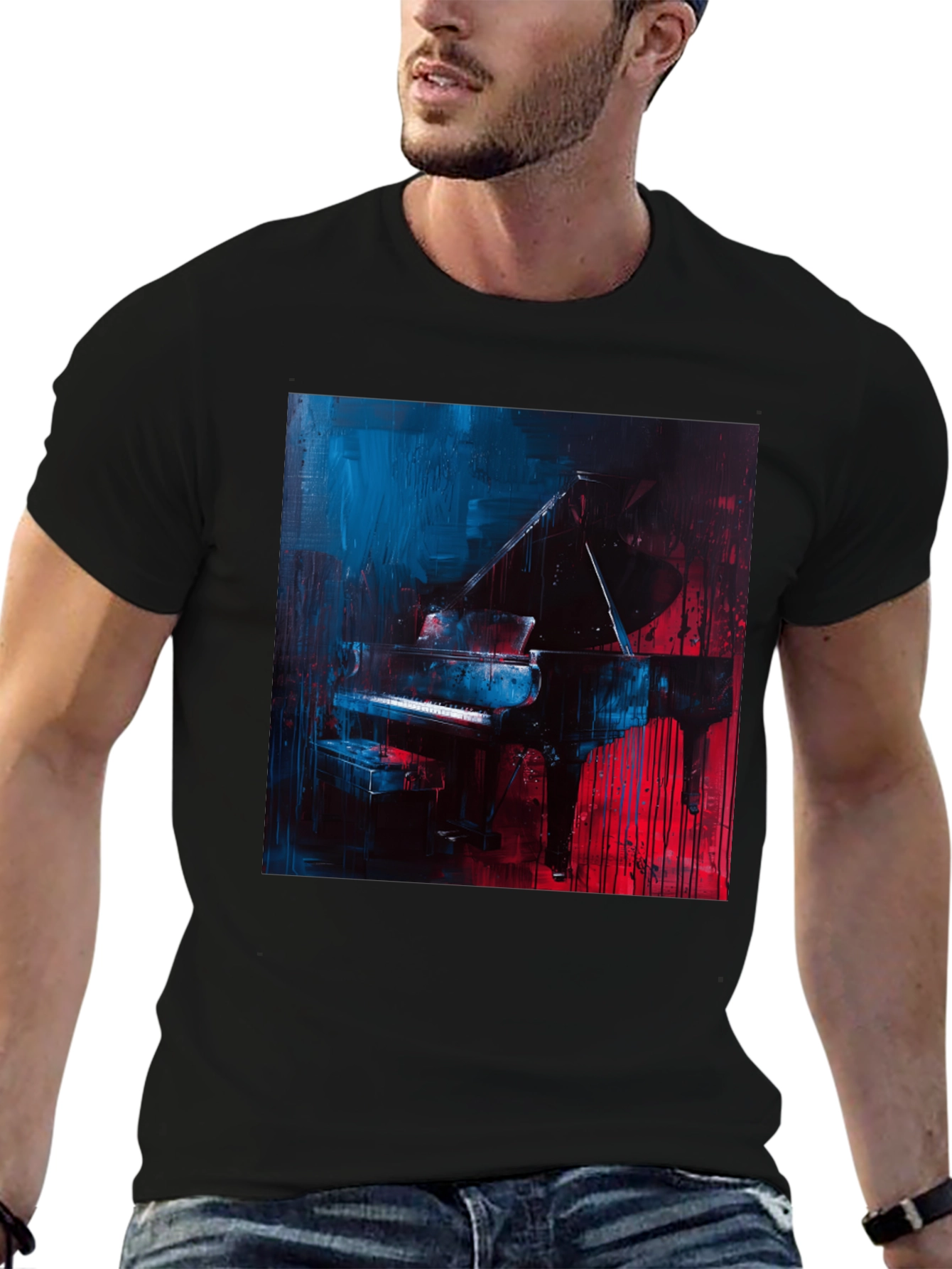 Piano Art T-Shirt: Stylish Musician Tee