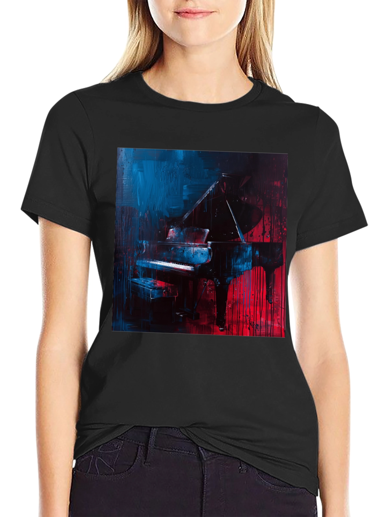 Piano Art T-Shirt: Stylish Musician Tee