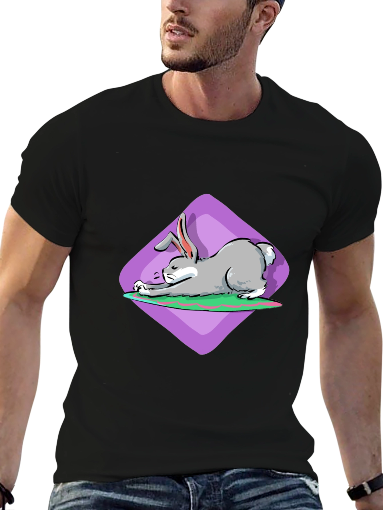Rabbit Stretch T-Shirt - Unique Graphic Tee
