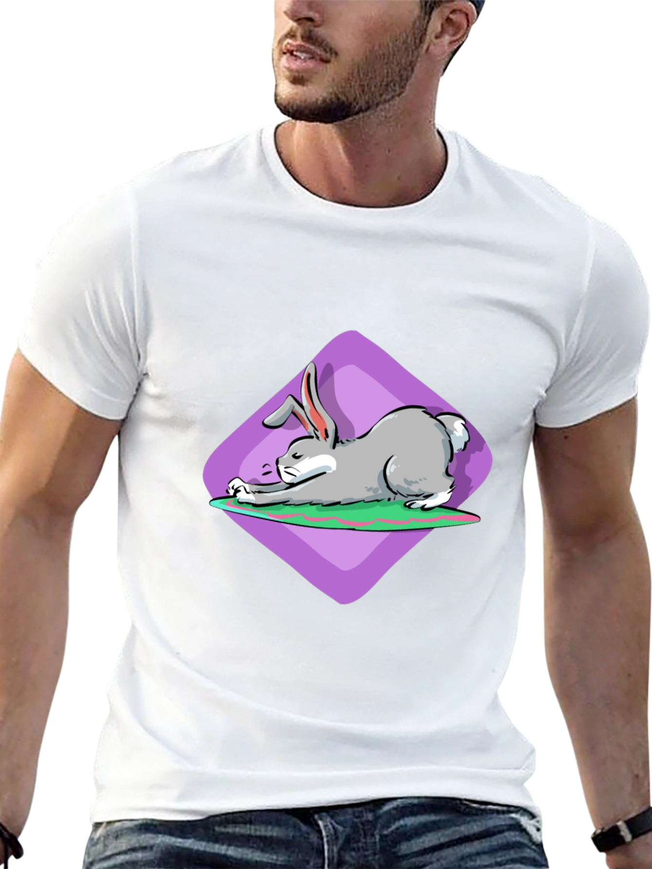 Rabbit Stretch T-Shirt - Unique Graphic Tee