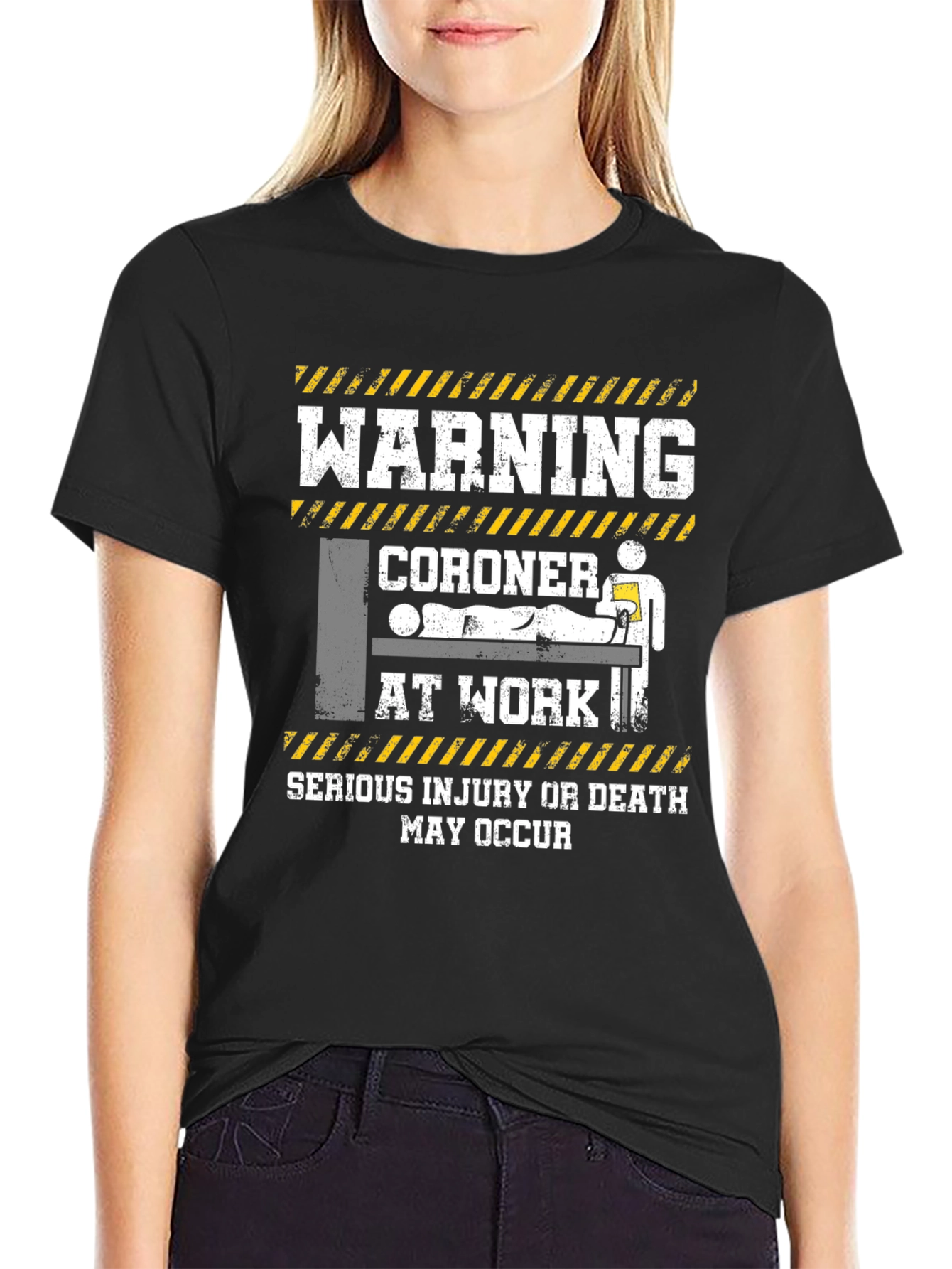 Warning Coroner At Work T-Shirt