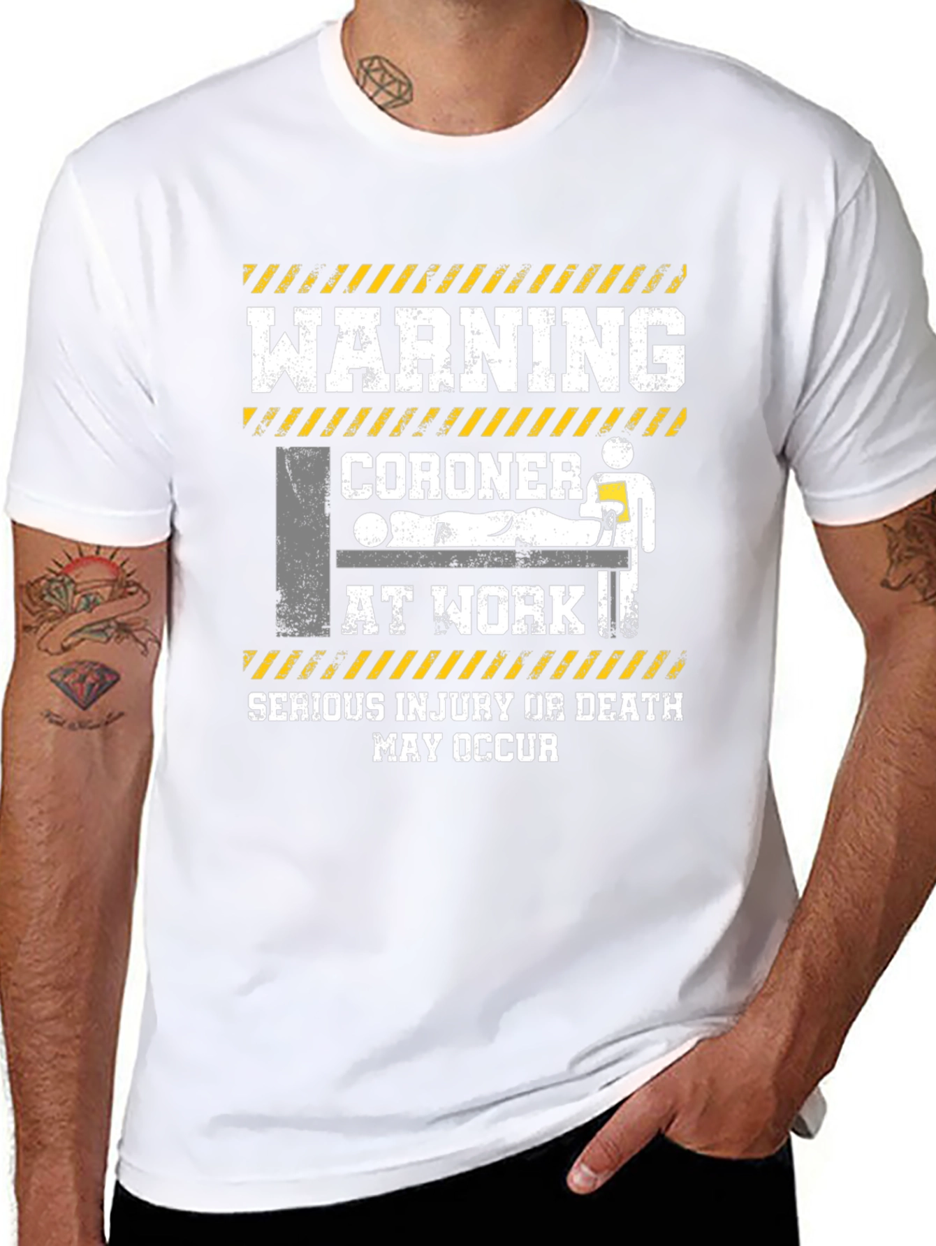 Warning Coroner At Work T-Shirt