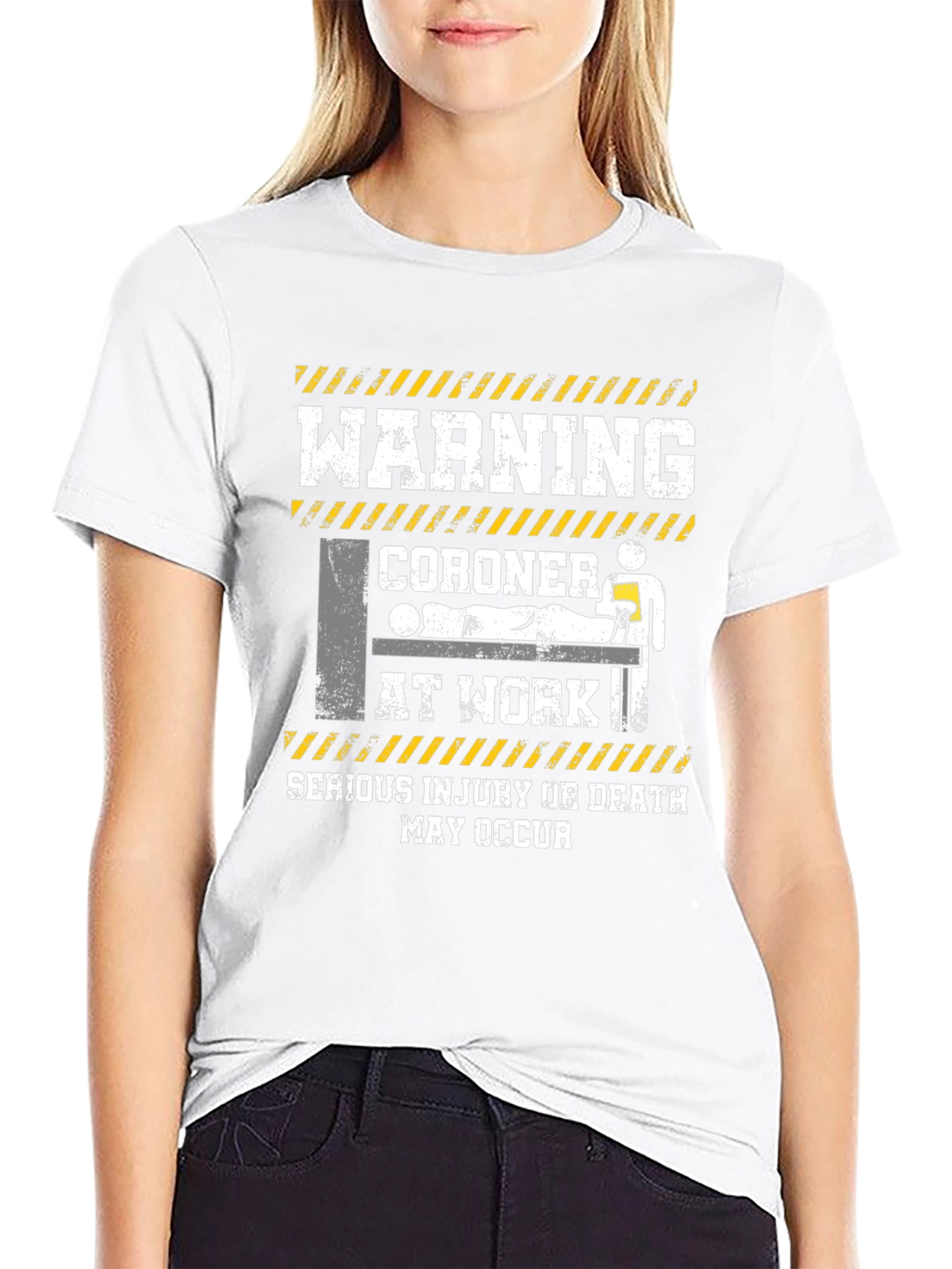 Warning Coroner At Work T-Shirt