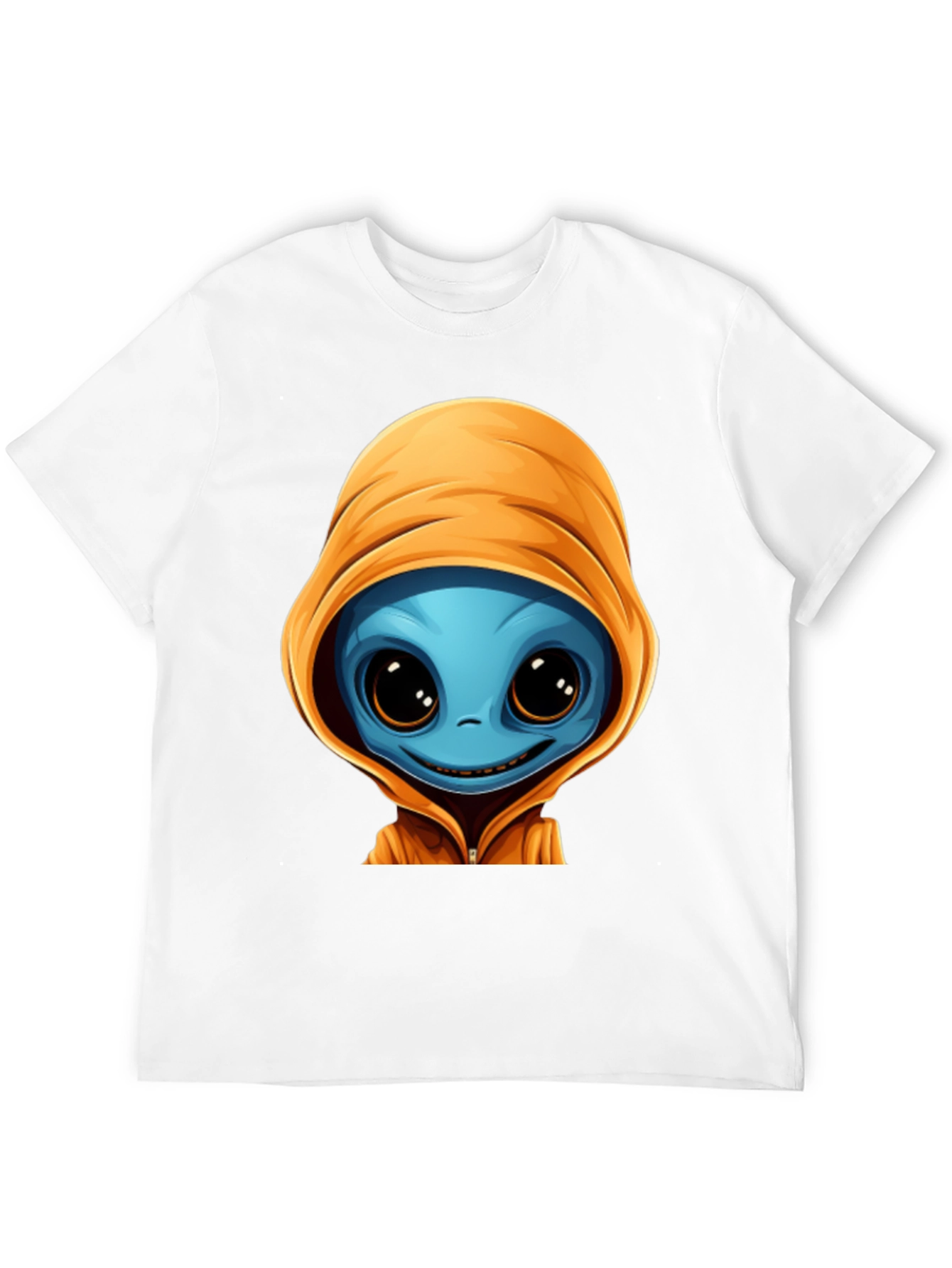 Alien Cartoon Graphic Tee - Black
