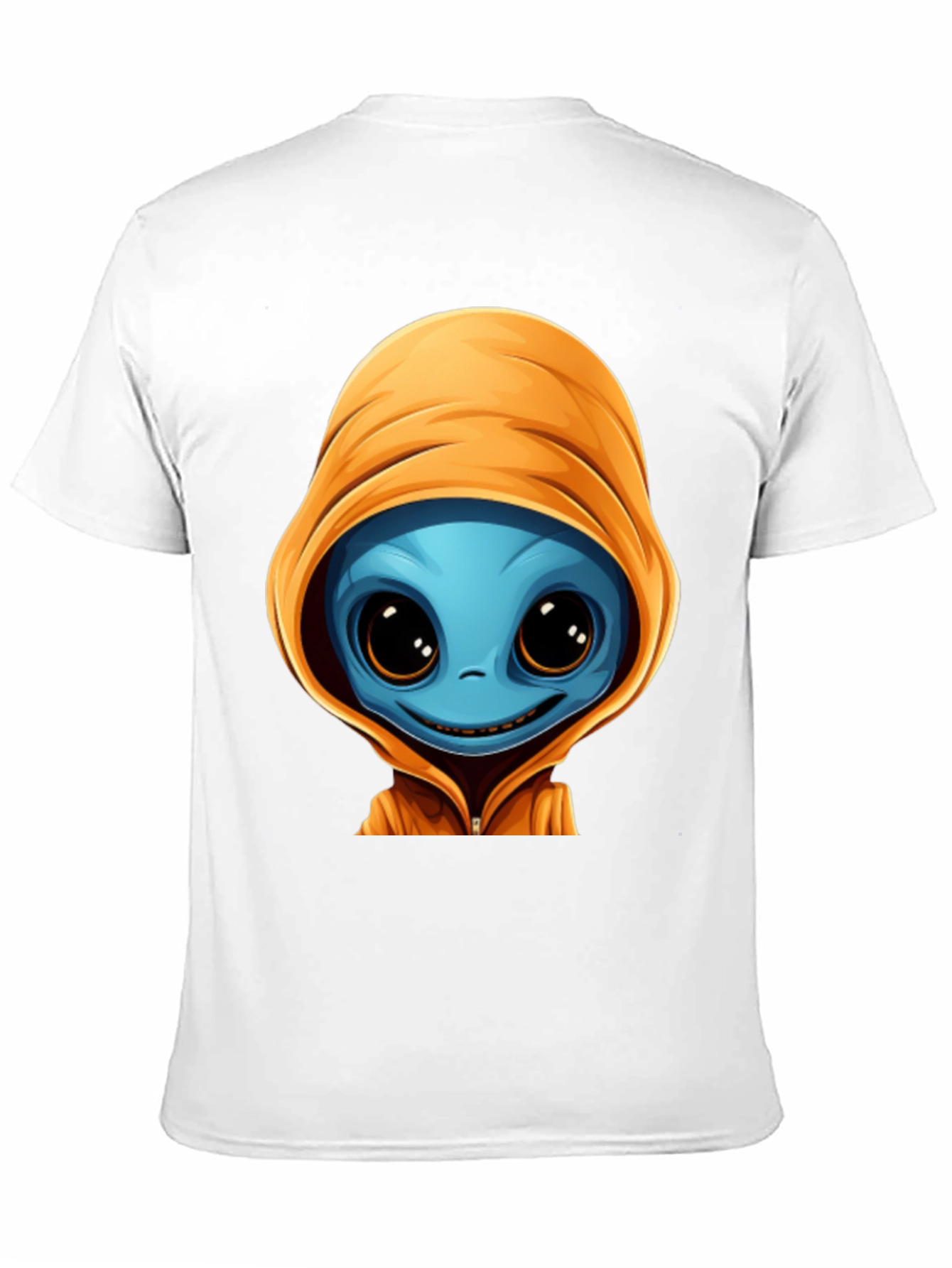 Alien Cartoon Graphic Tee - Black