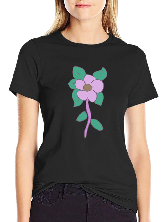 Floral Graphic Print Mens Black T-Shirt