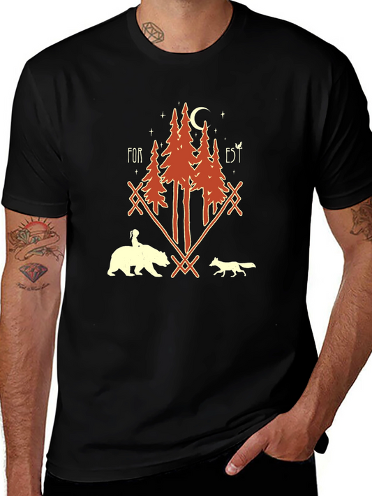 Forest Graphic Print T-Shirt - Unisex Nature Tee