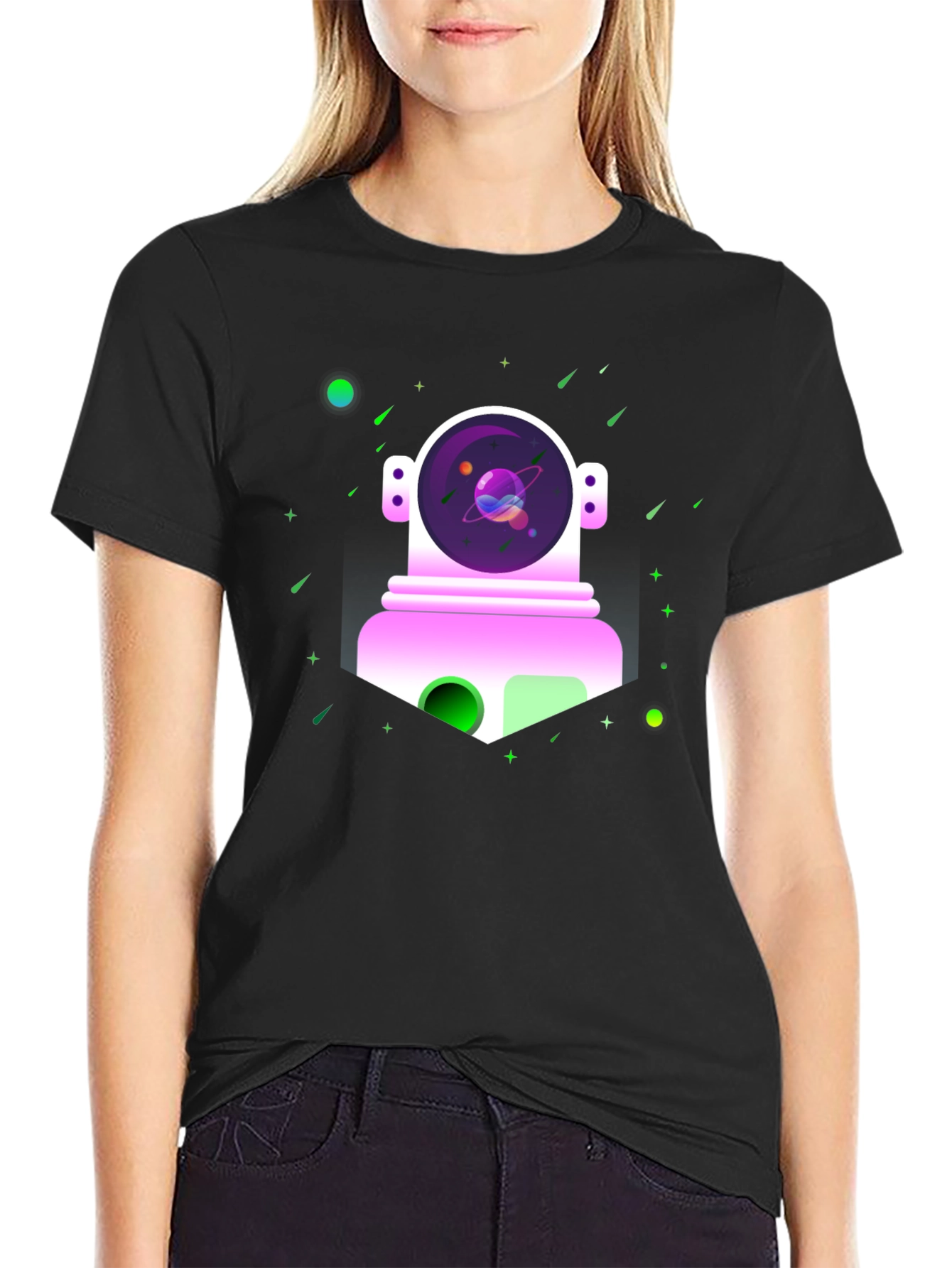 Astronaut in Space Graphic Tee - Black