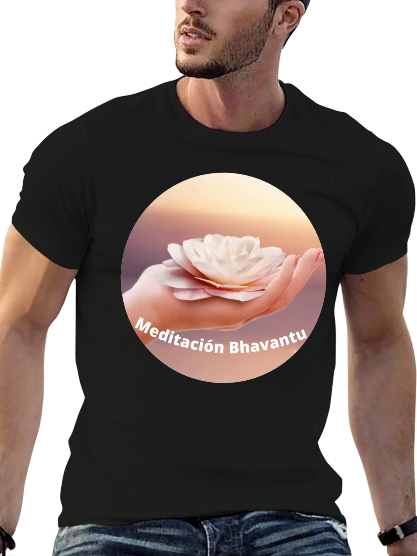 Meditación Bhavantu Black Tee - Relax in Style!