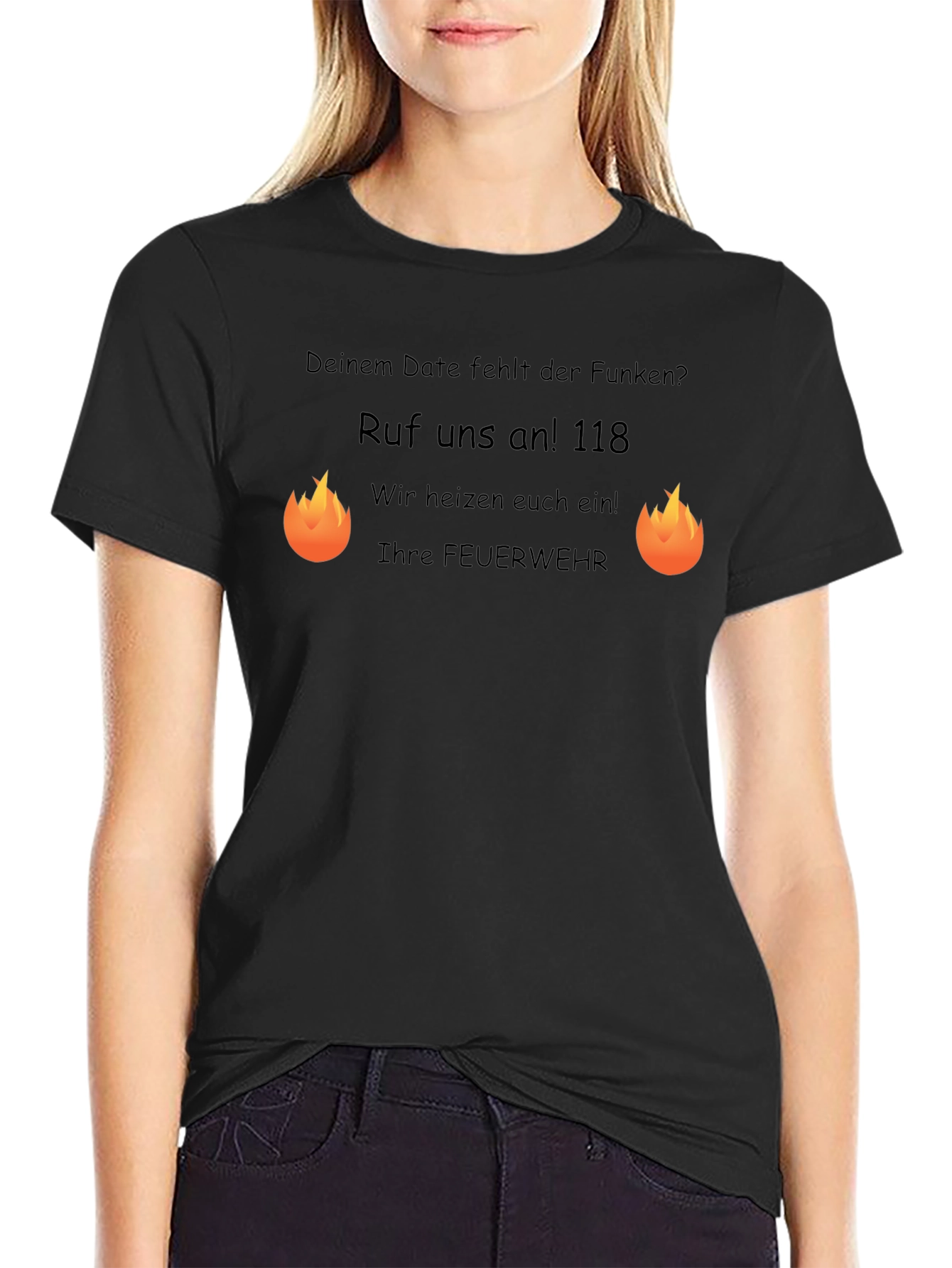 Funny Firefighter T-Shirt: Lack of Spark? Call 118!