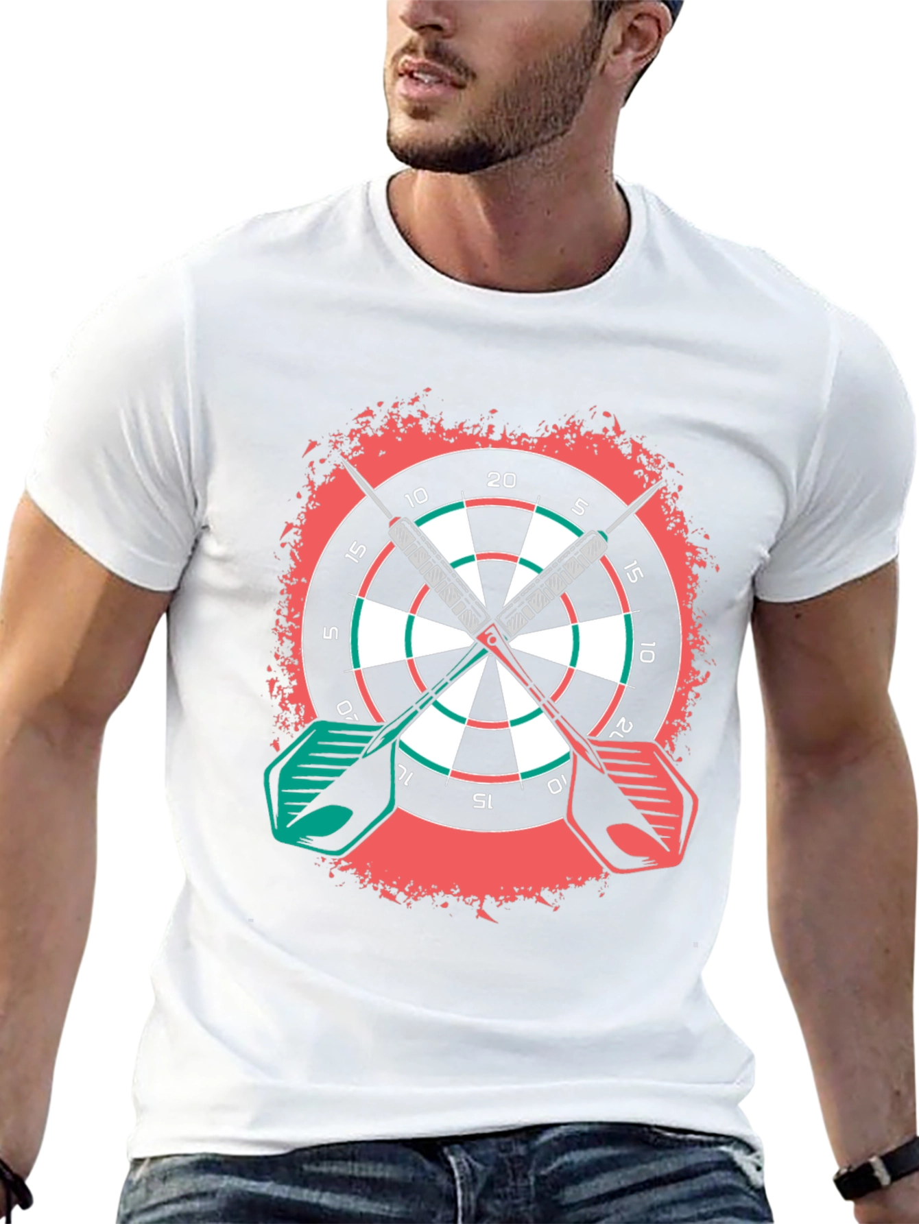 Dartboard Graphic Tee - Sporty Casual Wear