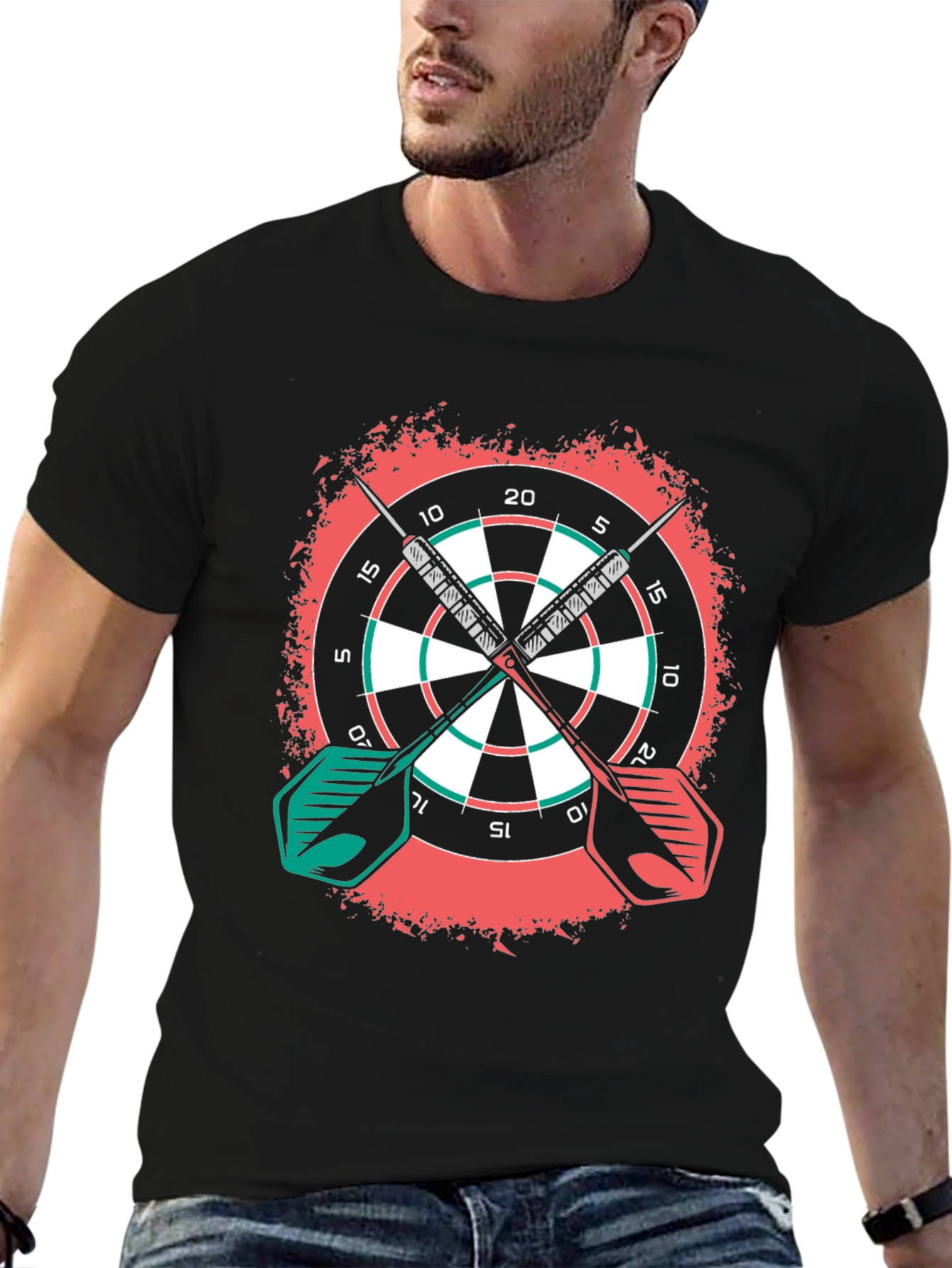 Dartboard Graphic Tee - Sporty Casual Wear