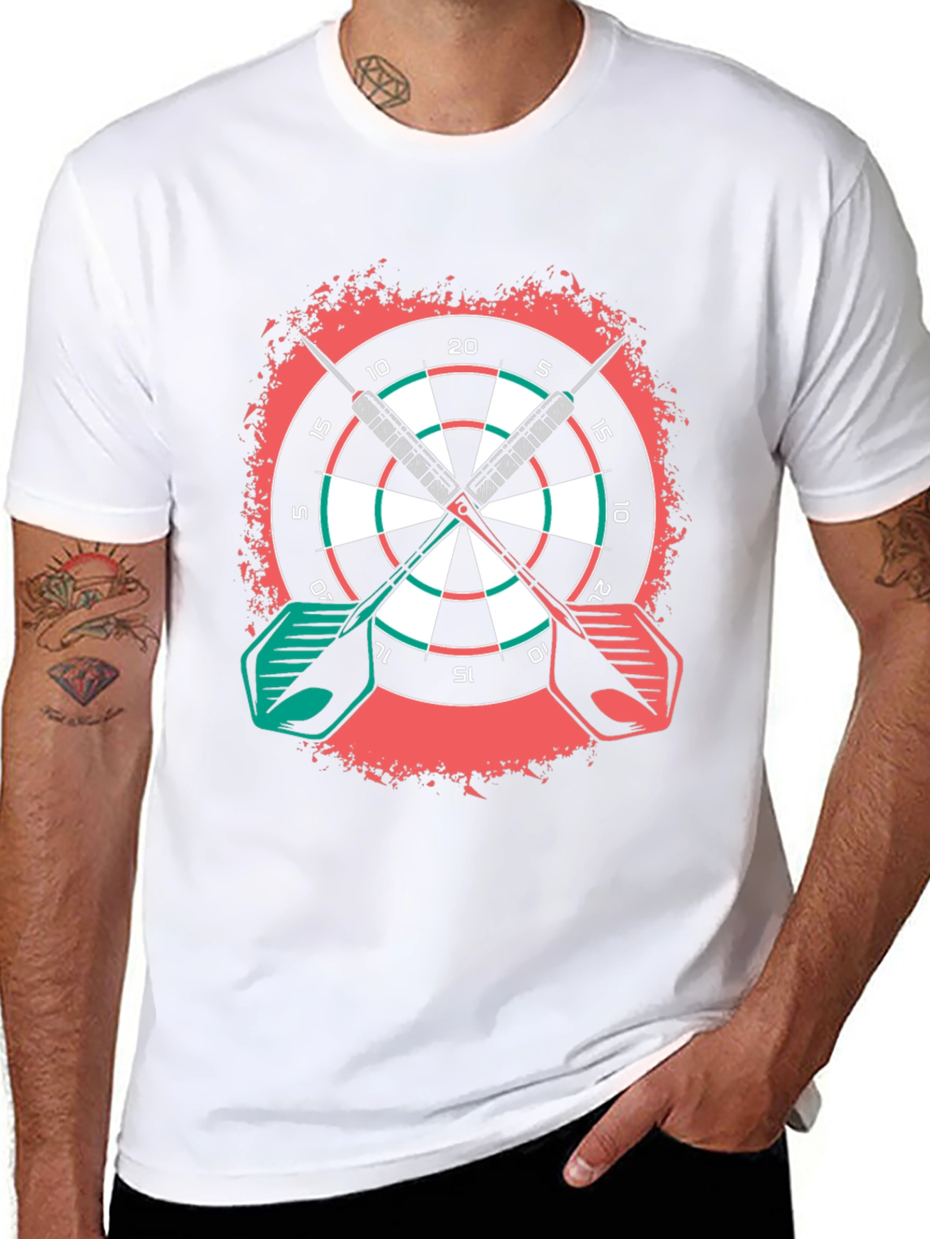 Dartboard Graphic Tee - Sporty Casual Wear