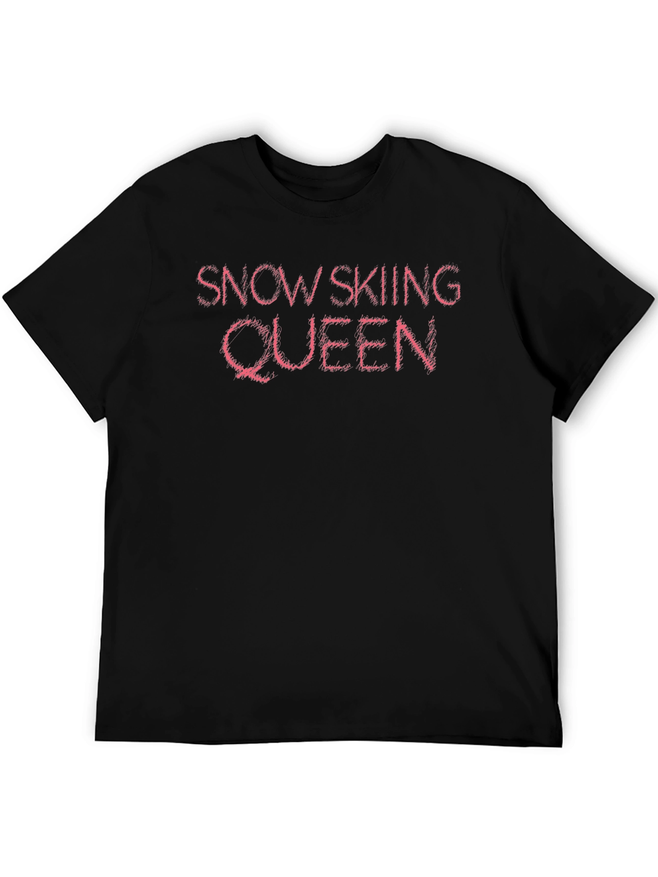 Snow Skiing Queen Black T-Shirt
