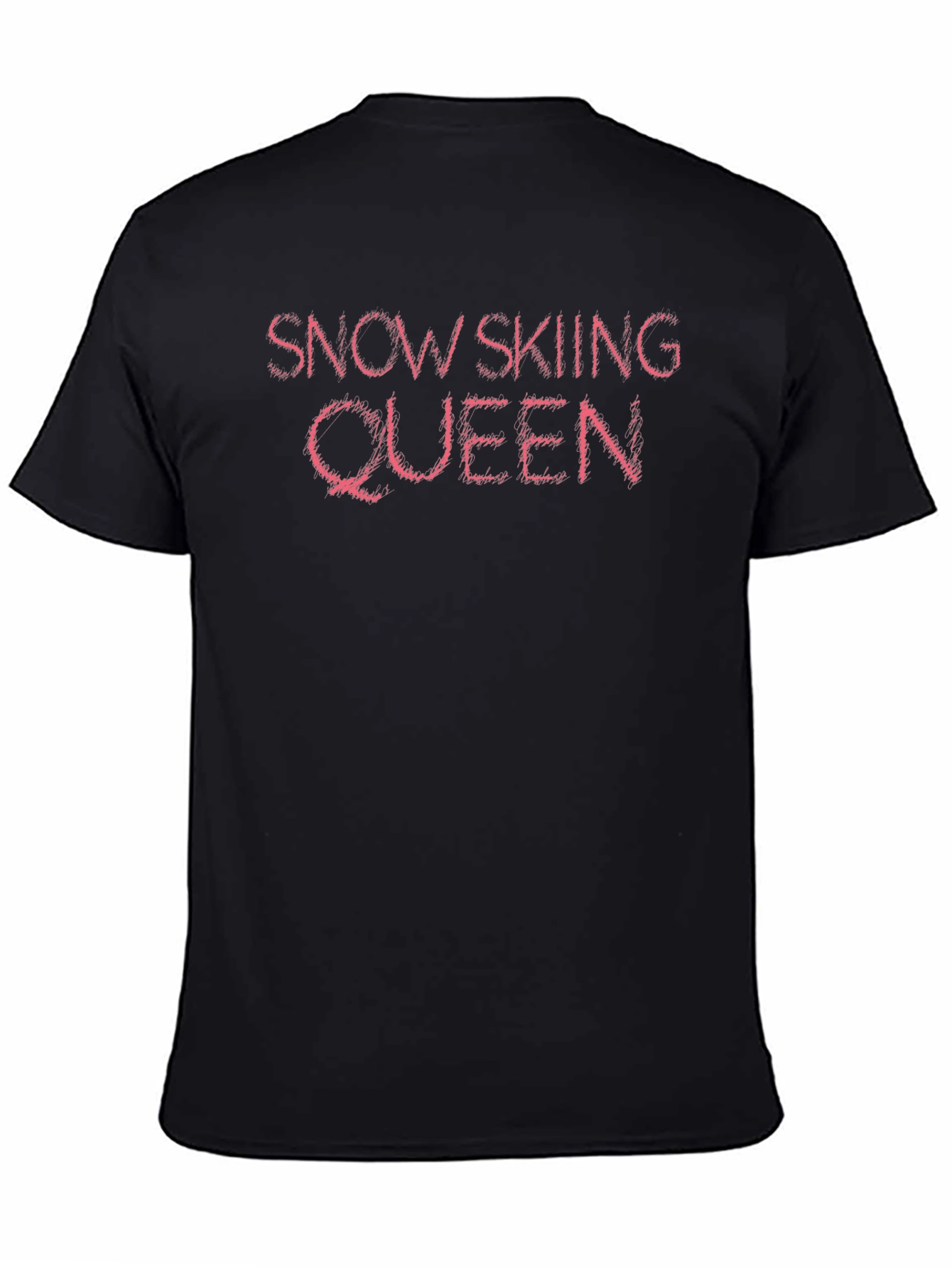 Snow Skiing Queen Black T-Shirt