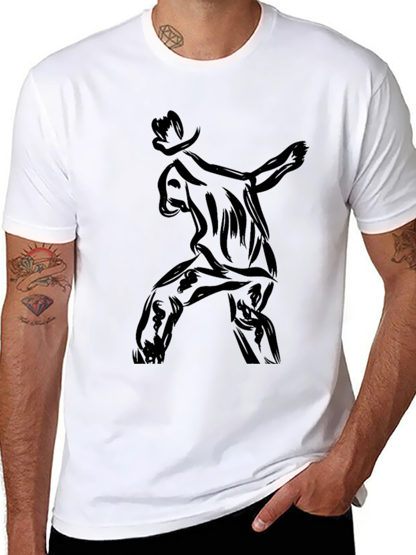 Black T-Shirt with Cowboy Graphic Tee