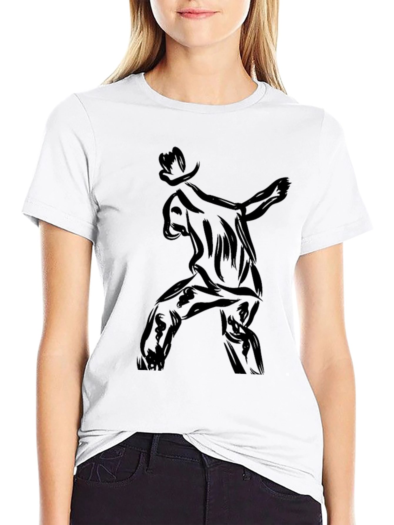 Black T-Shirt with Cowboy Graphic Tee