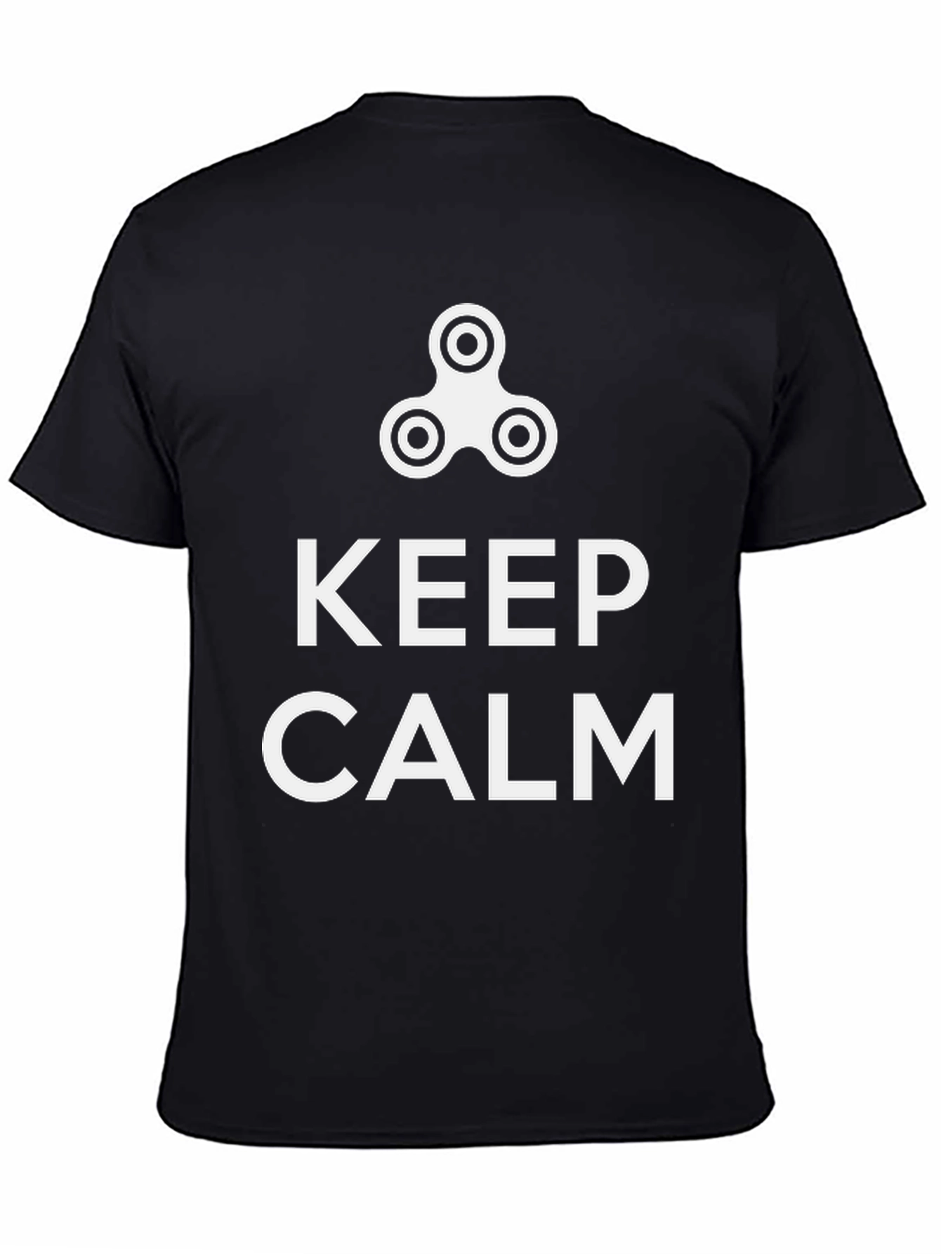 Keep Calm Fidget Spinner Graphic Tee - Black