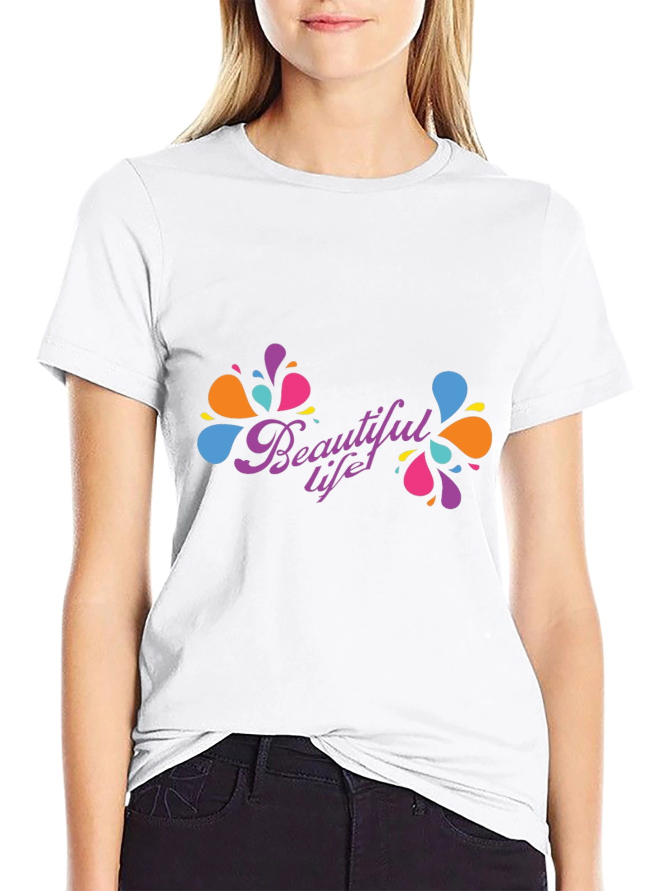 Beautiful Life Black T-Shirt - Modern Design