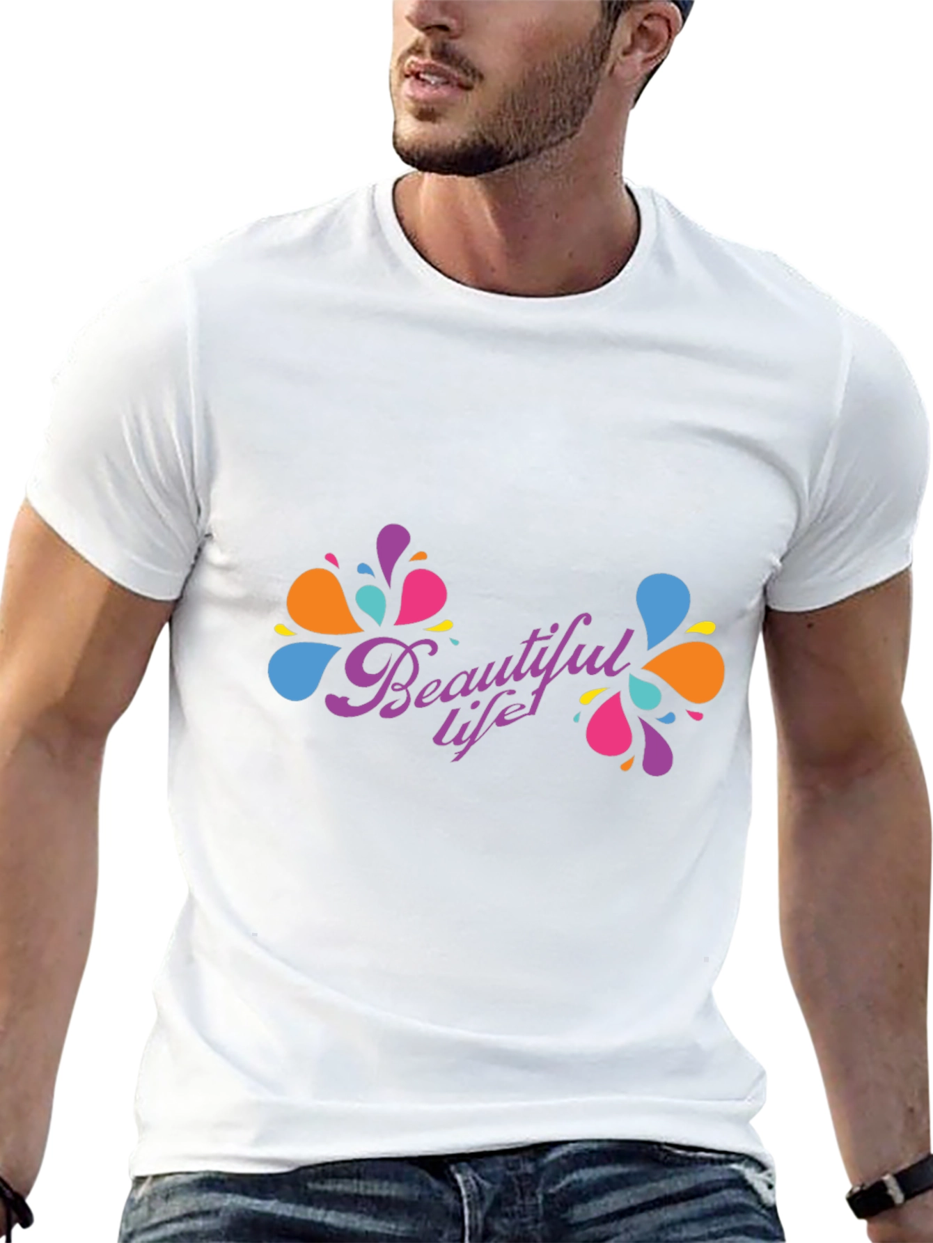 Beautiful Life Black T-Shirt - Modern Design