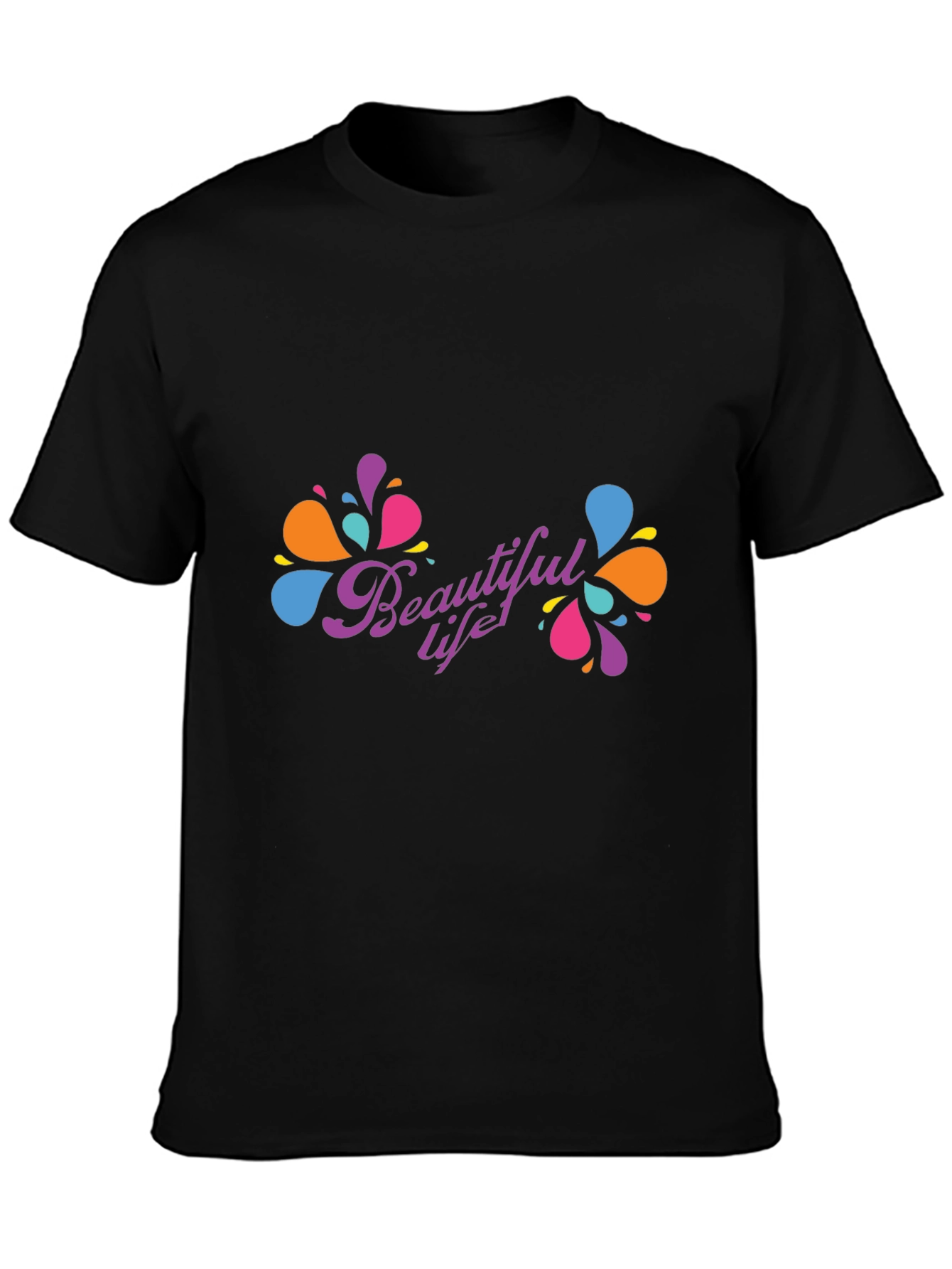 Beautiful Life Black T-Shirt - Modern Design