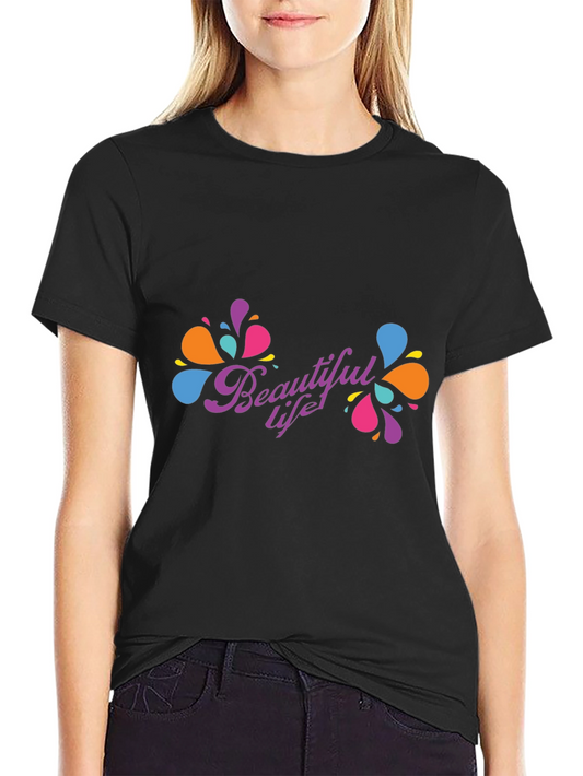 Beautiful Life Black T-Shirt - Modern Design