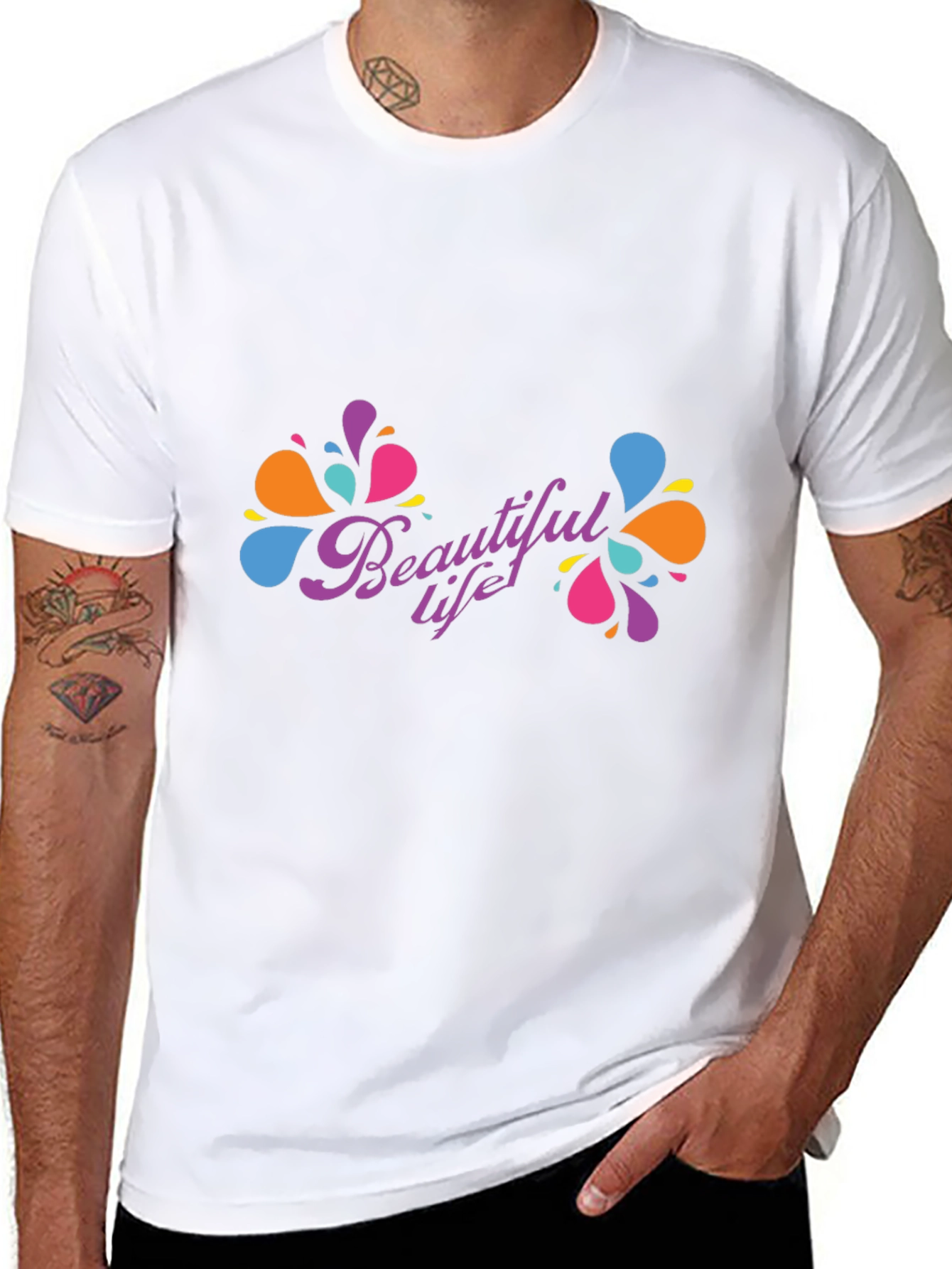 Beautiful Life Black T-Shirt - Modern Design