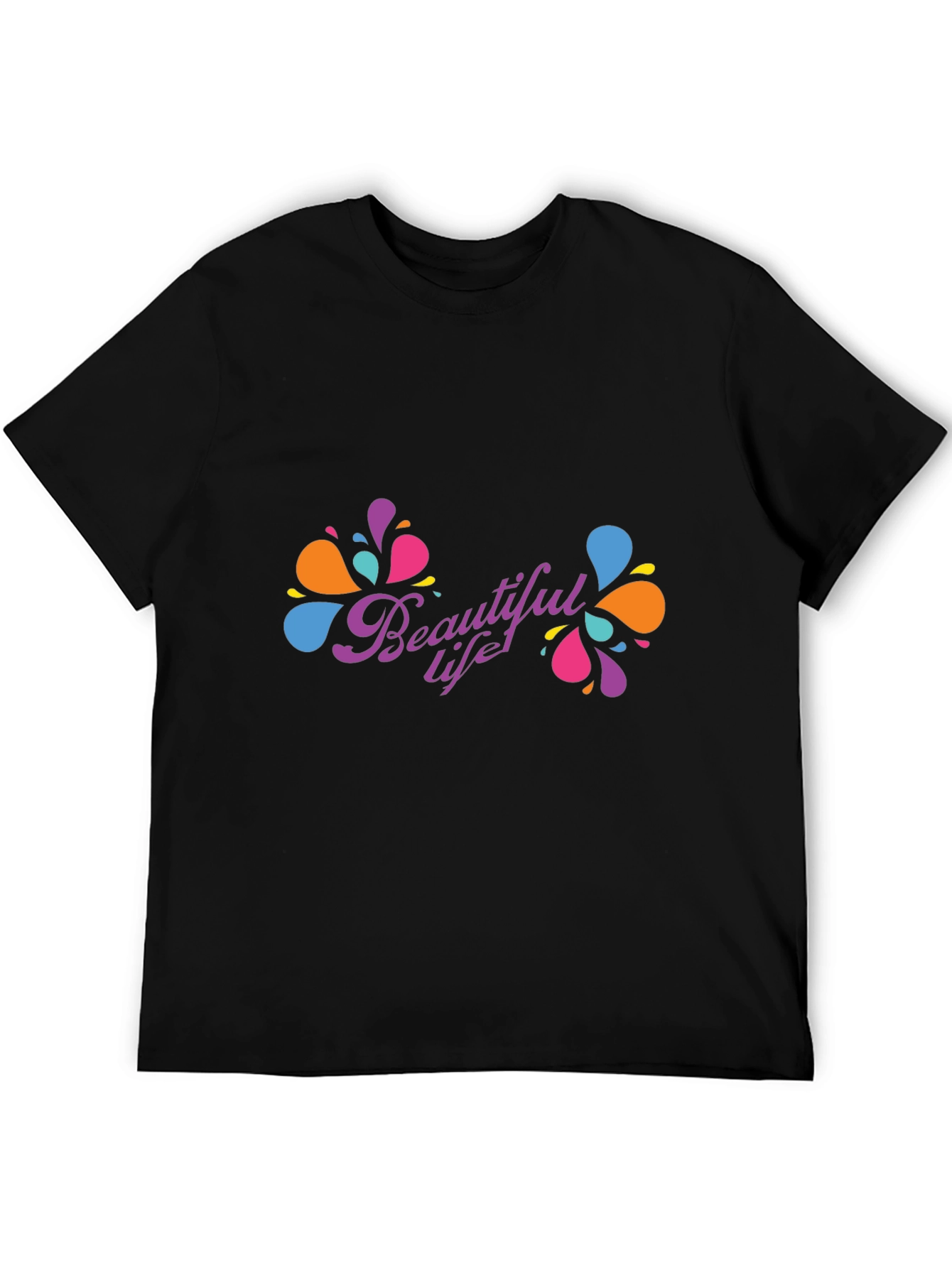 Beautiful Life Black T-Shirt - Modern Design