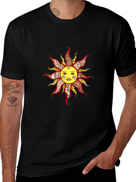 Smiling Sun Graphic Tee - Black Unisex T-Shirt