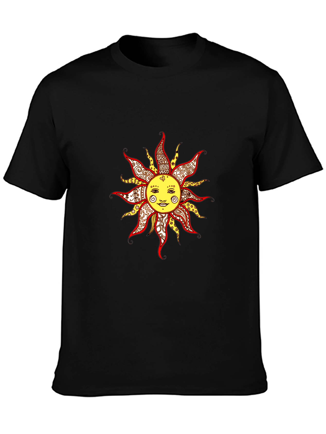 Smiling Sun Graphic Tee - Black Unisex T-Shirt