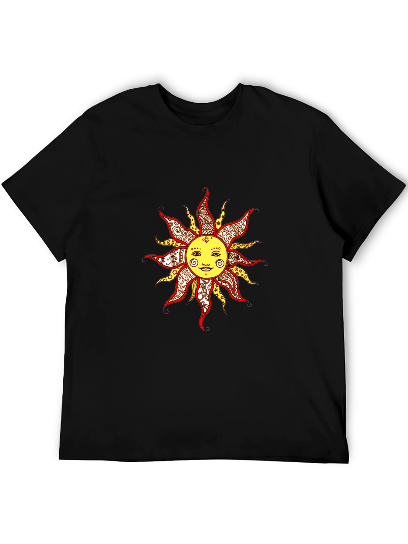Smiling Sun Graphic Tee - Black Unisex T-Shirt