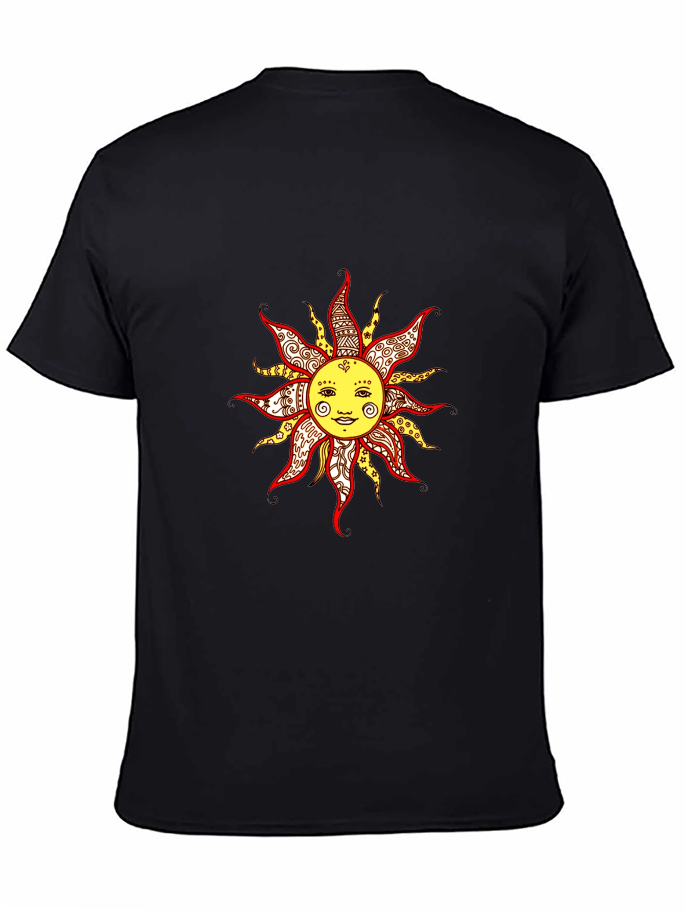 Smiling Sun Graphic Tee - Black Unisex T-Shirt