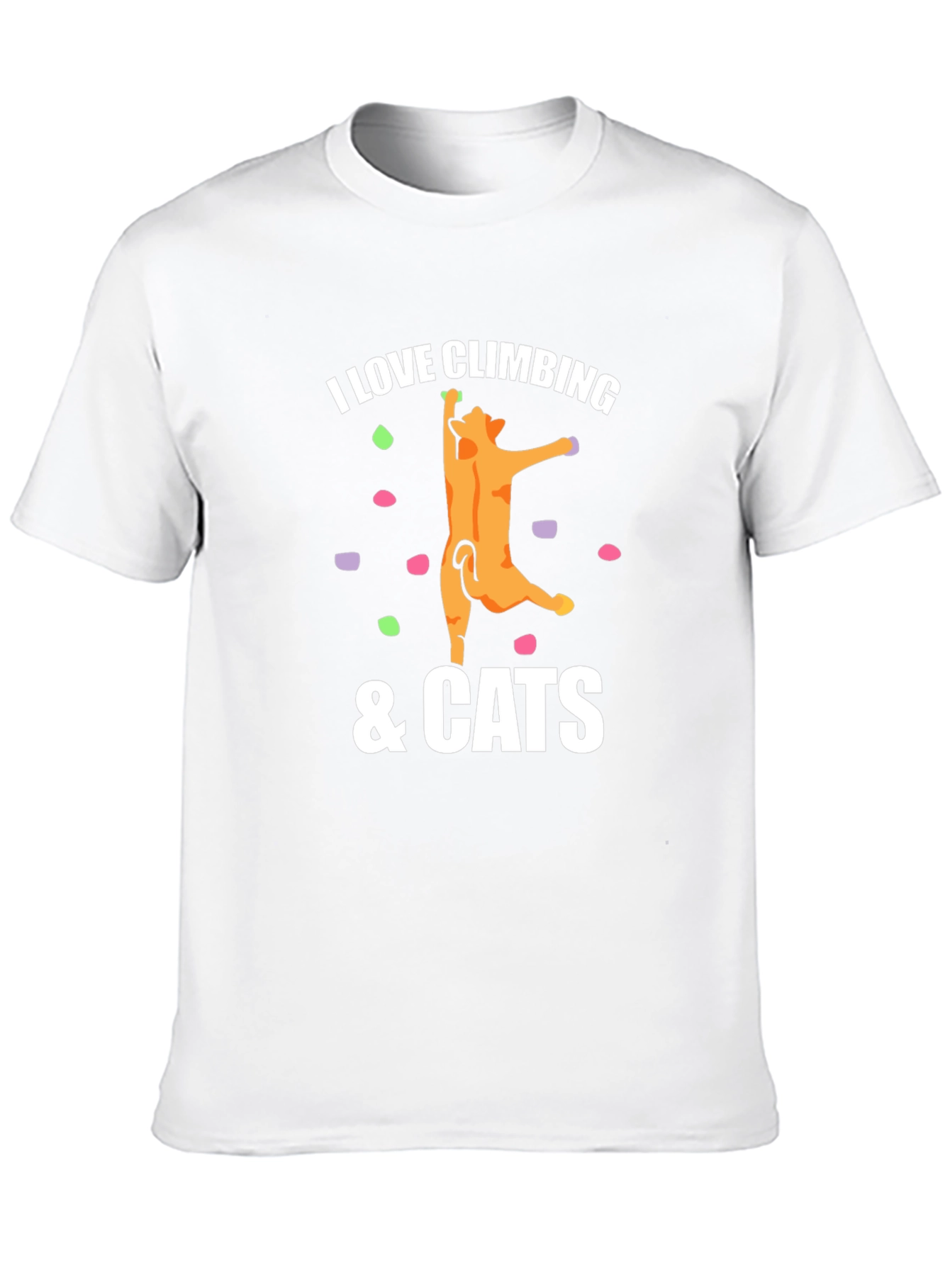 I Love Climbing & Cats Graphic Tee - Black