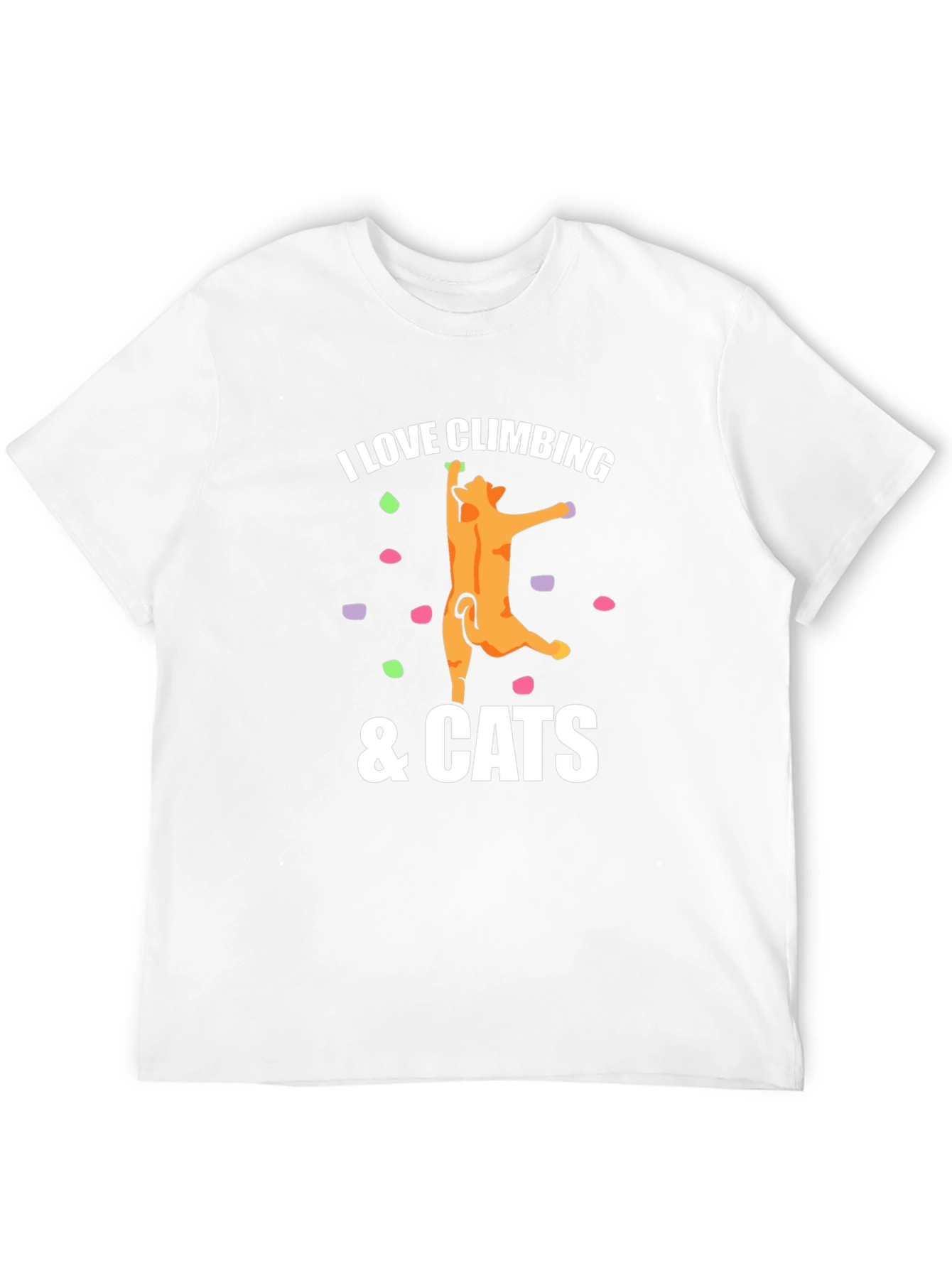 I Love Climbing & Cats Graphic Tee - Black