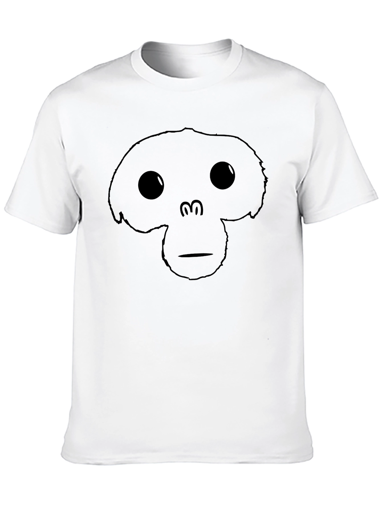 Monkey Face Graphic Tee - Black Casual T-Shirt