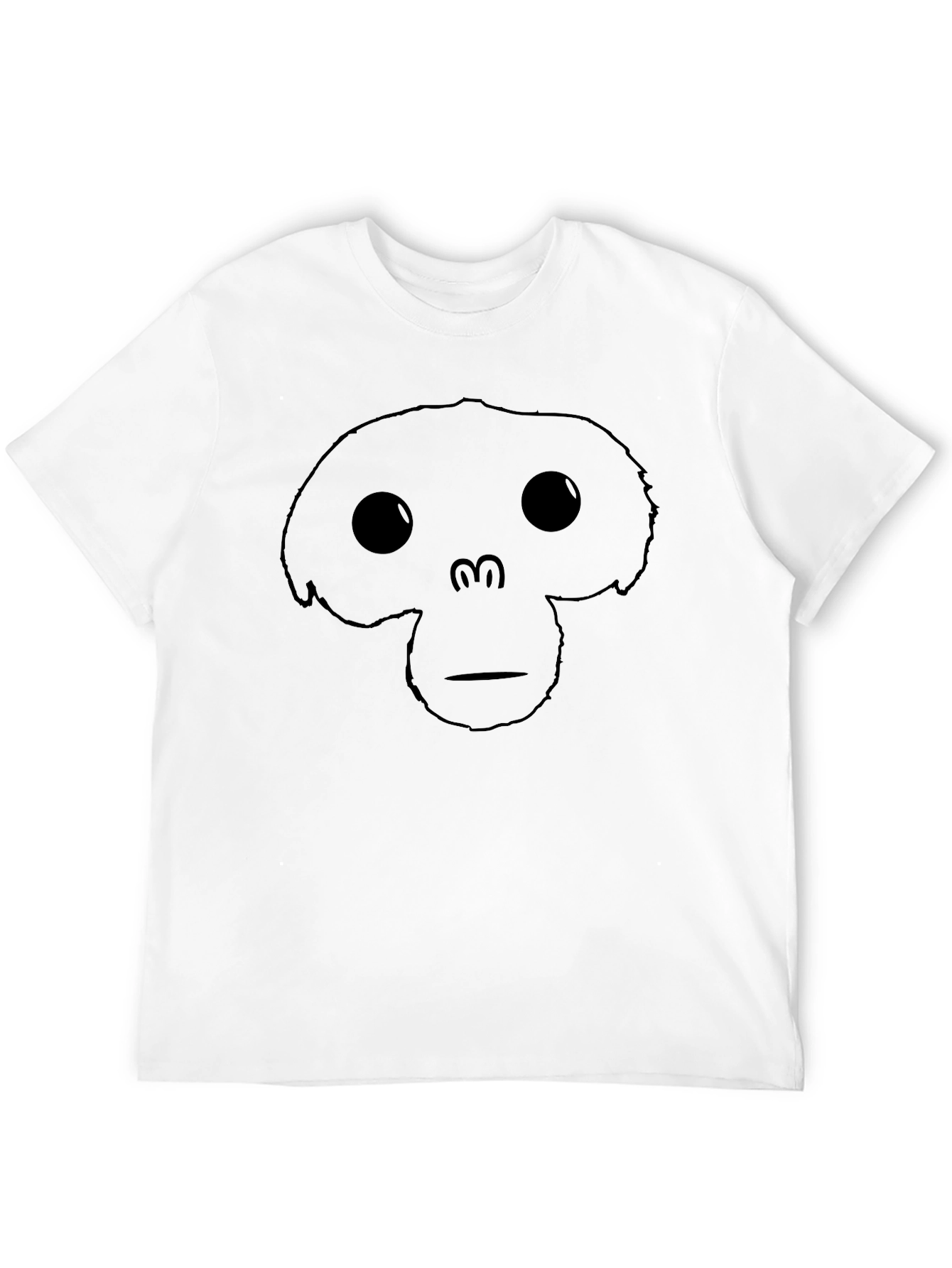 Monkey Face Graphic Tee - Black Casual T-Shirt