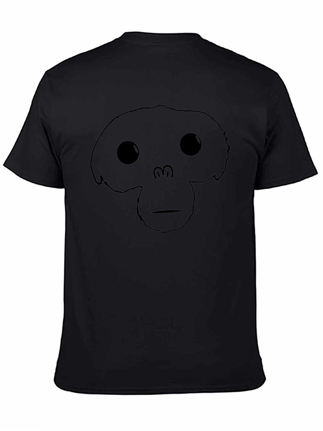 Monkey Face Graphic Tee - Black Casual T-Shirt