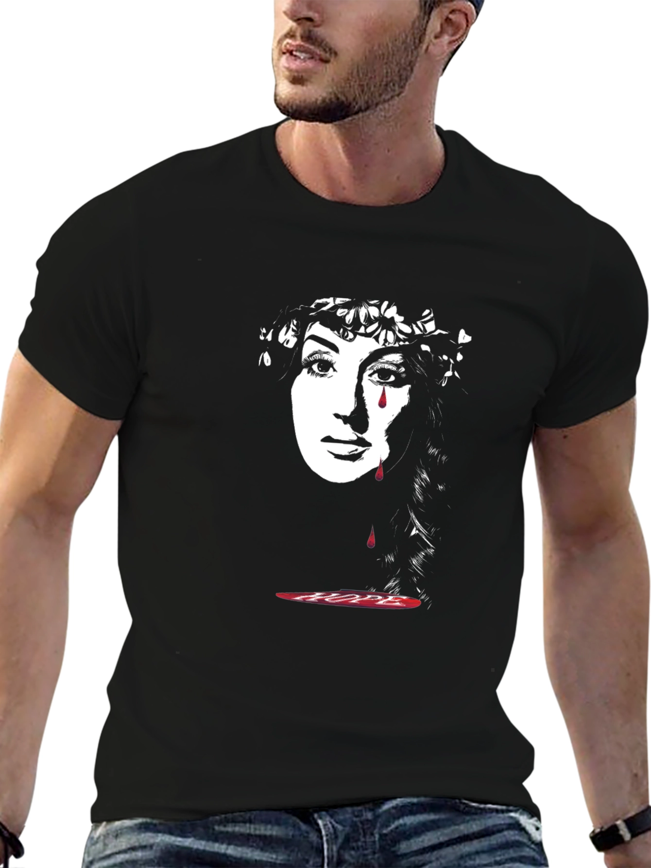 Tearful Hope Graphic Tee - Black