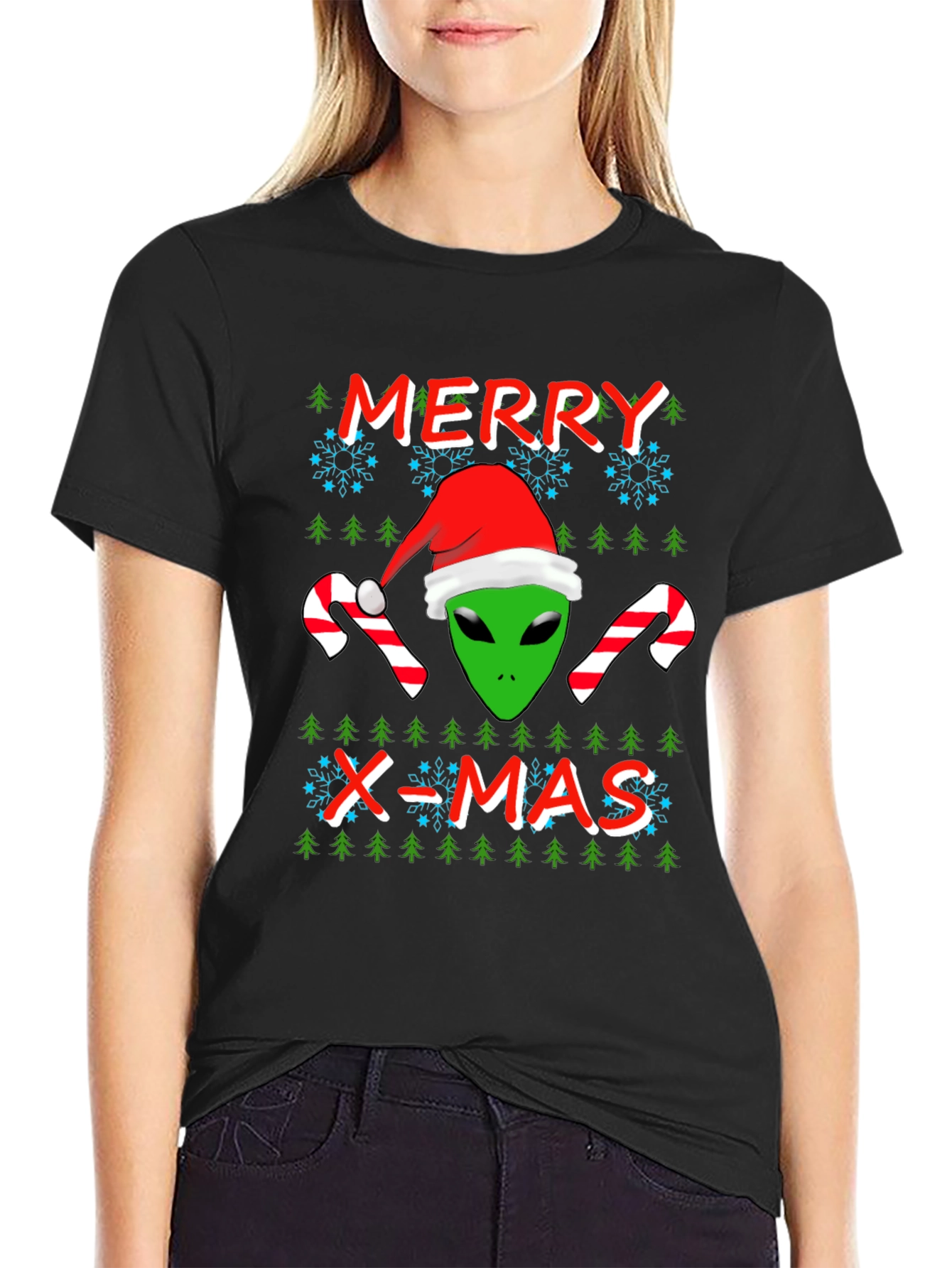 Alien Merry X-Mas Holiday T-Shirt